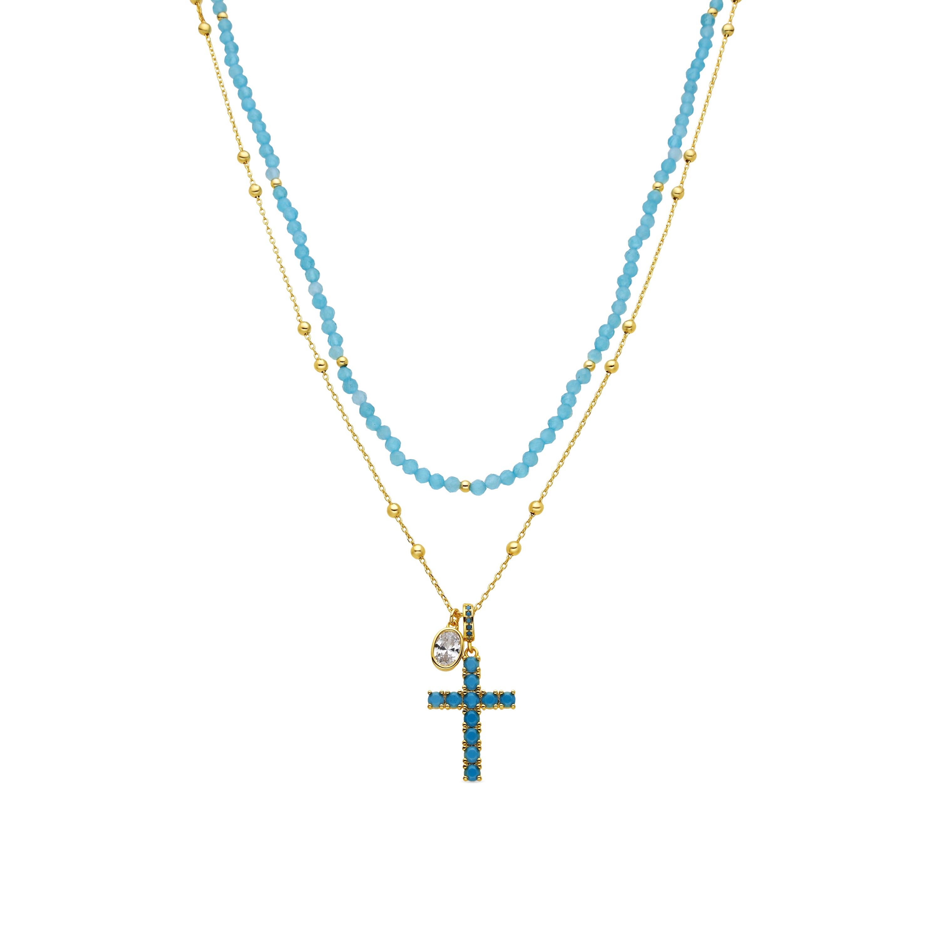 Collana finitura oro giallo 18k e Turchese - Greril
