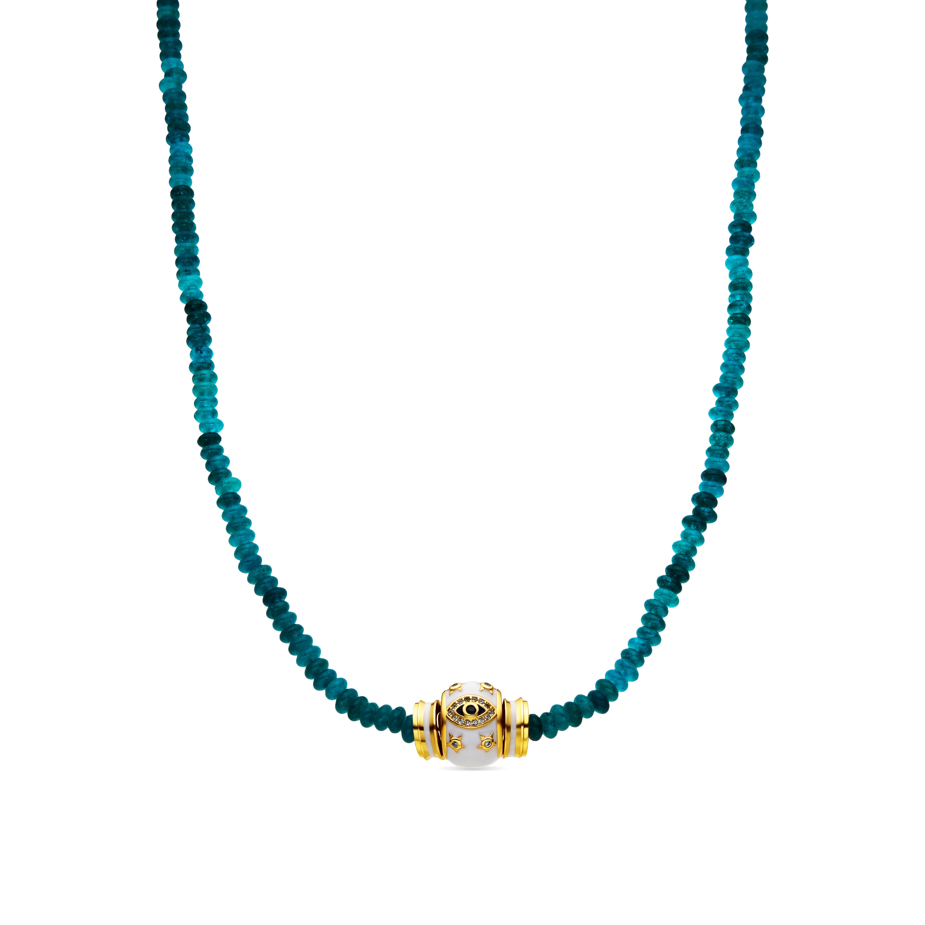 Collana finitura oro giallo 18k e Giada Verde - Hamco