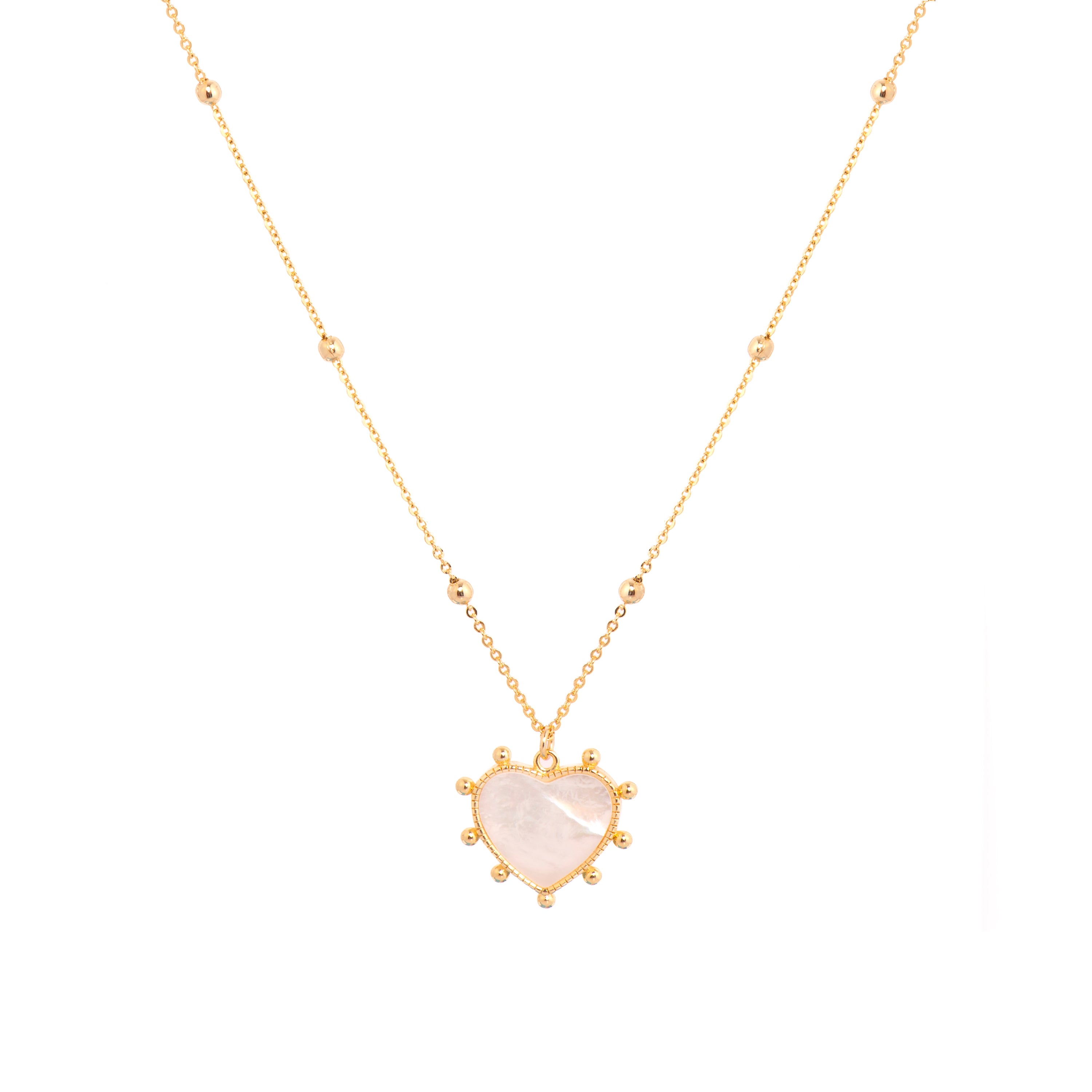 Collar acabado oro amarillo de 18k y Madreperla Blanca - Marloi