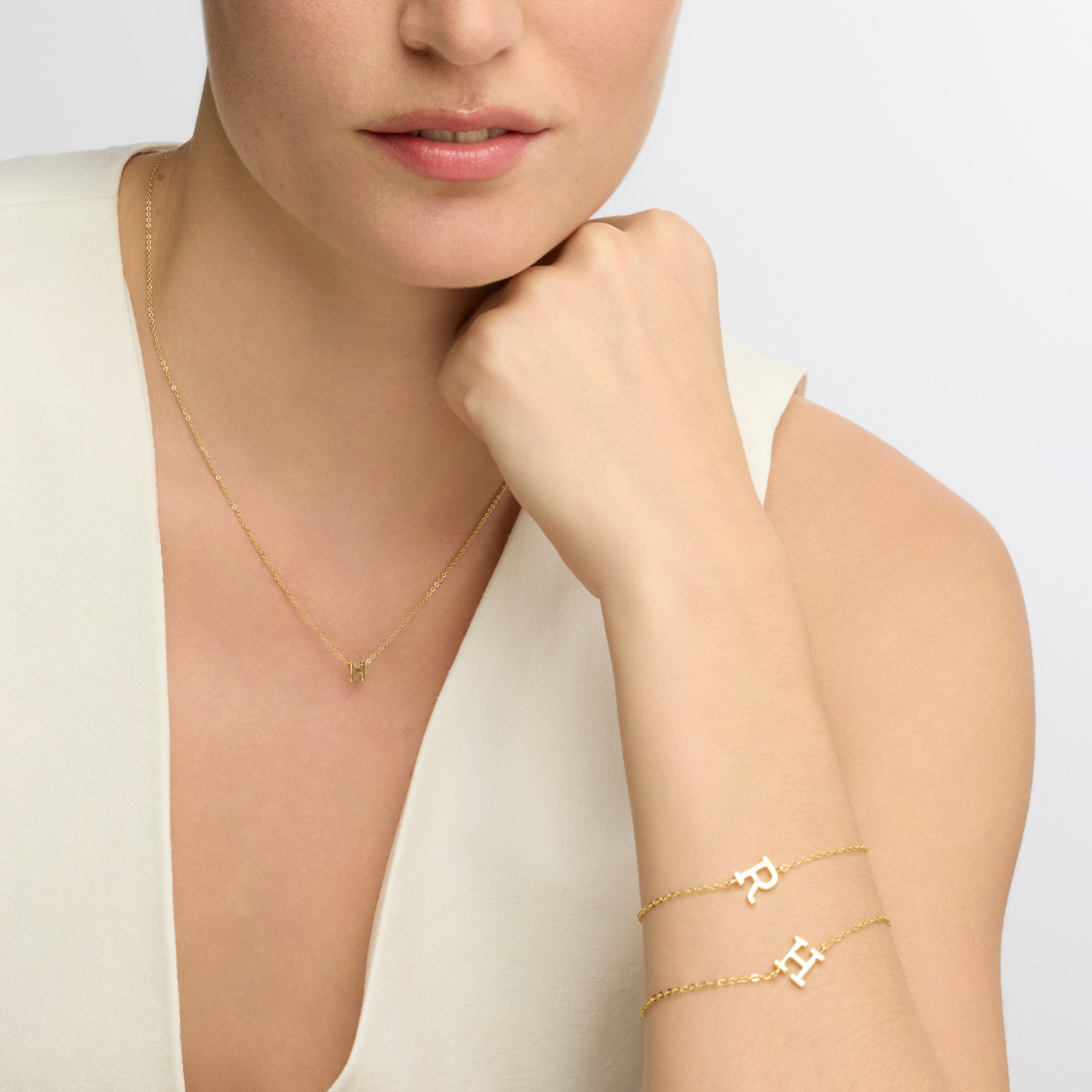 Collar acabado oro amarillo 18k - Alphabet