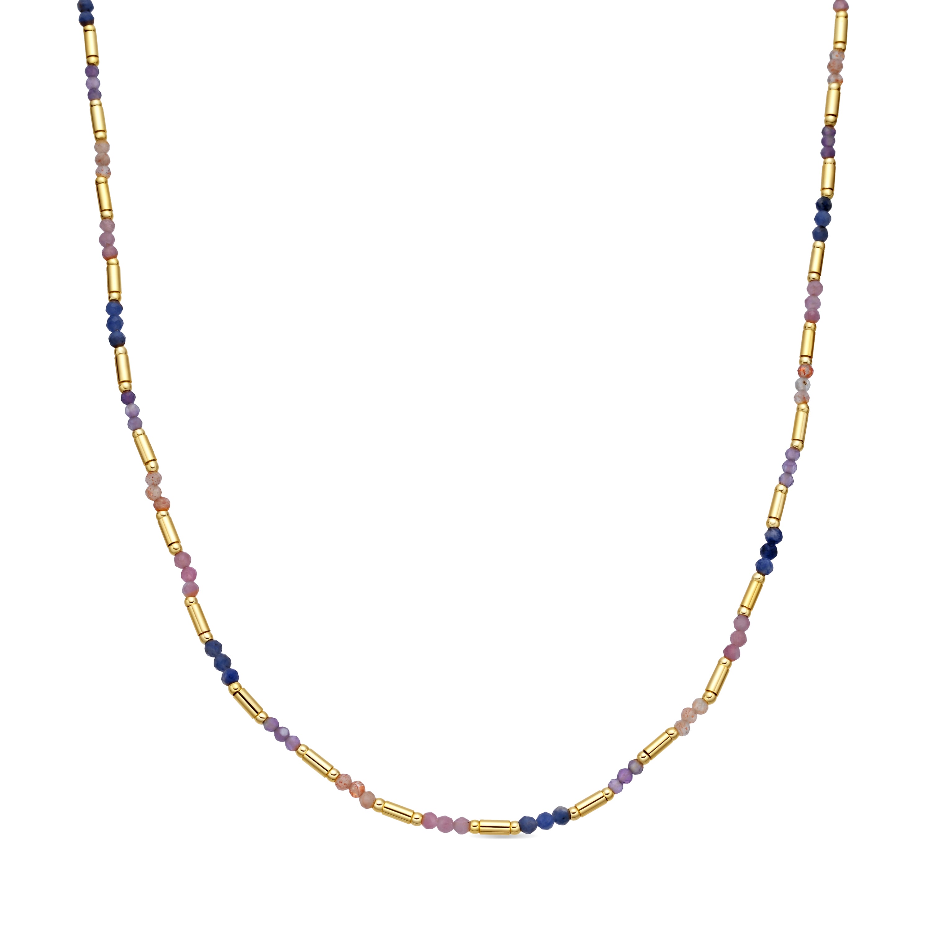 Collar de Cristal Multicolor acabado en oro amarillo de 18k - Athas