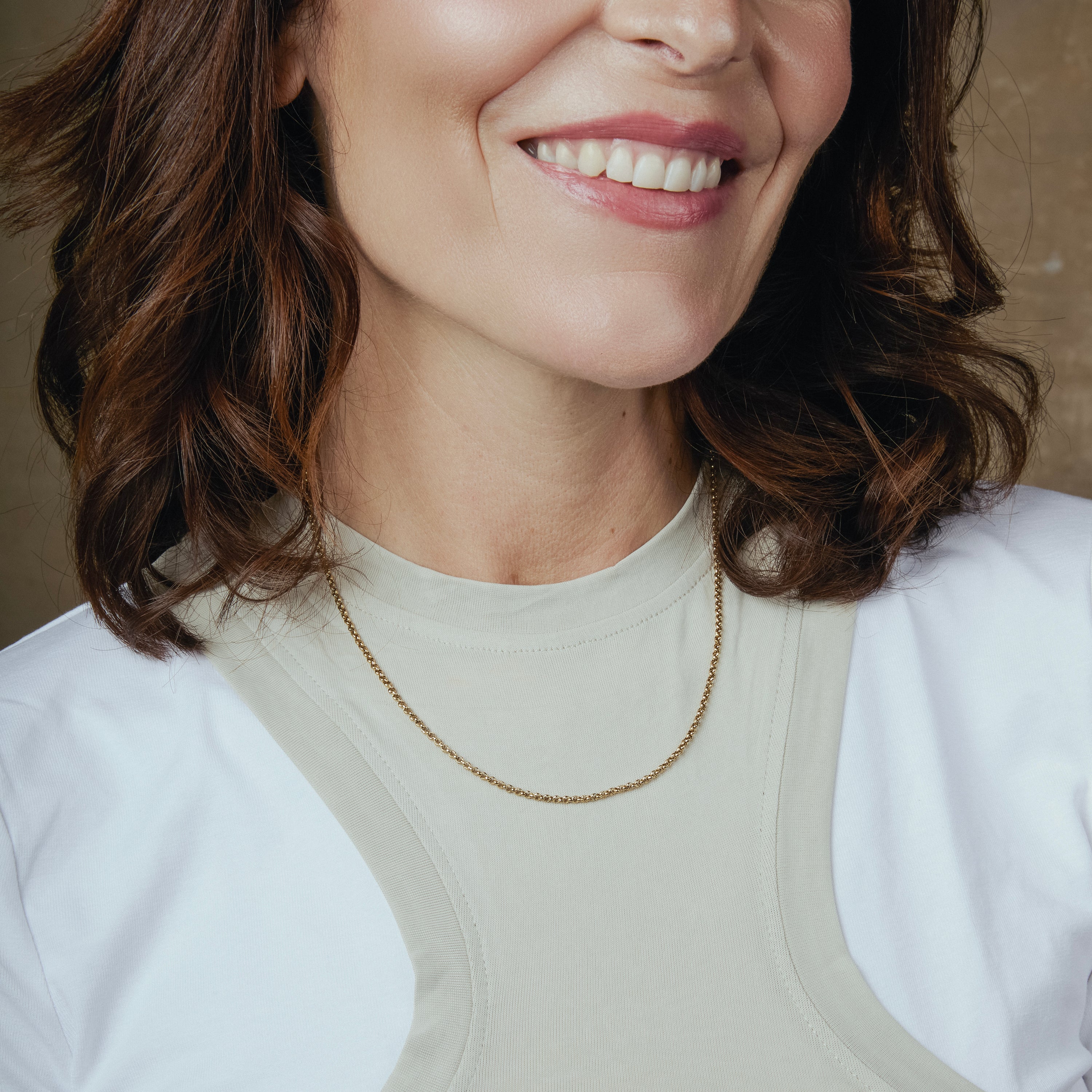 Collar de 45cm acabado en oro amarillo de 18k - Akido