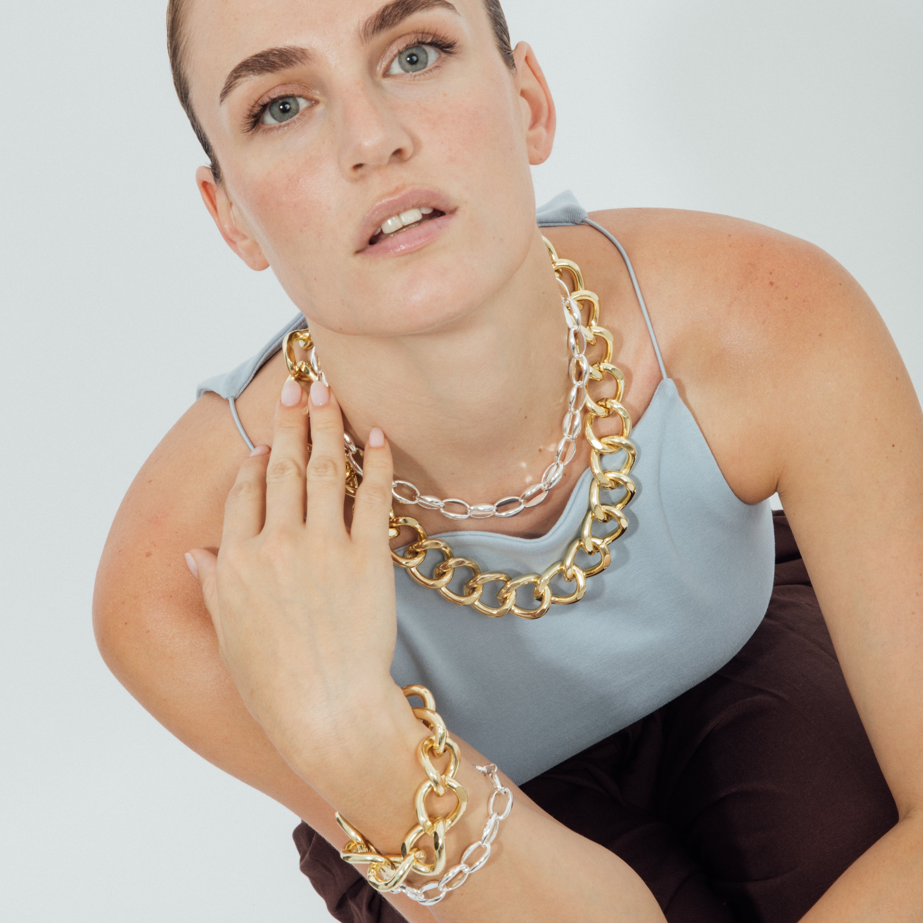 Collar de 45cm acabado en oro amarillo de 18k - Moba