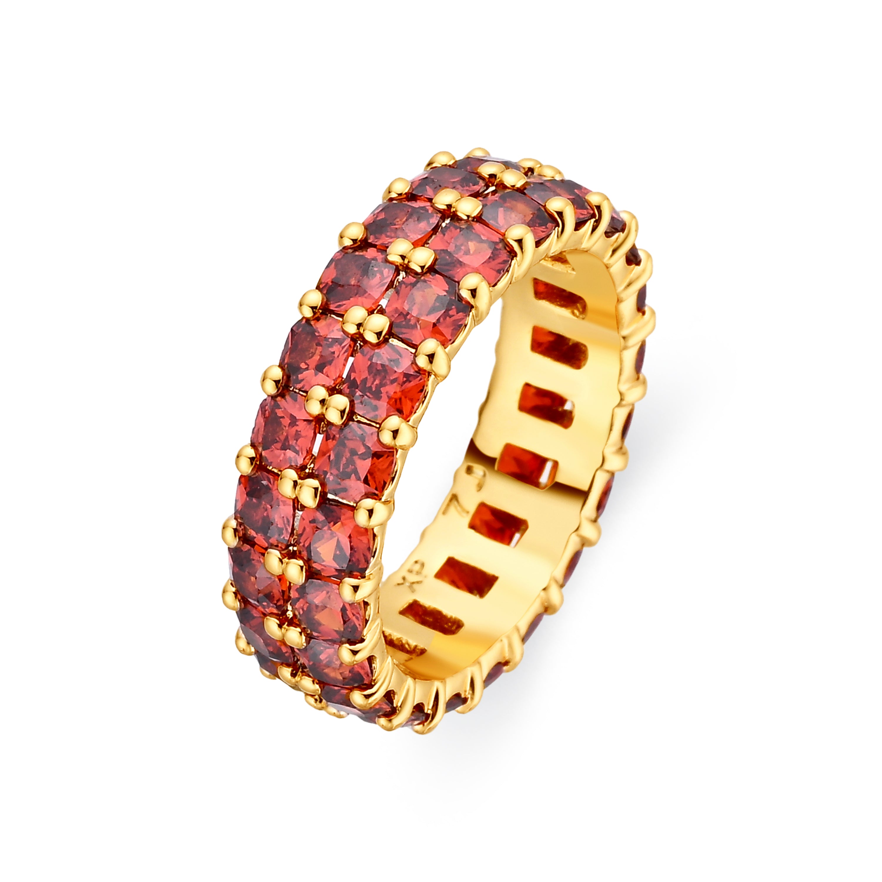 Anillo de Circonita Rubí acabado en oro amarillo de 18k - Tomi