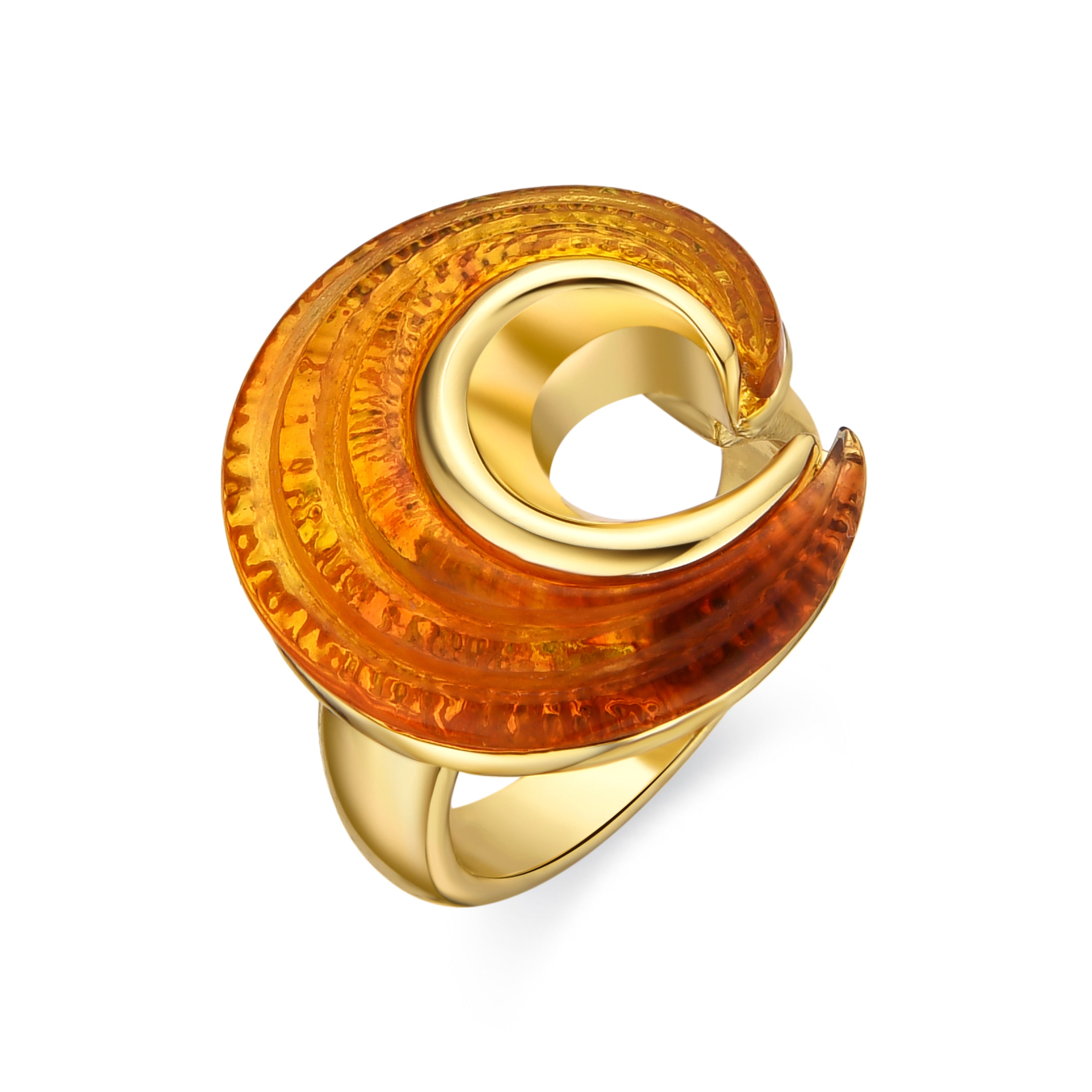 Anillo con Resina Ambar acabado oro 18k - Overnya