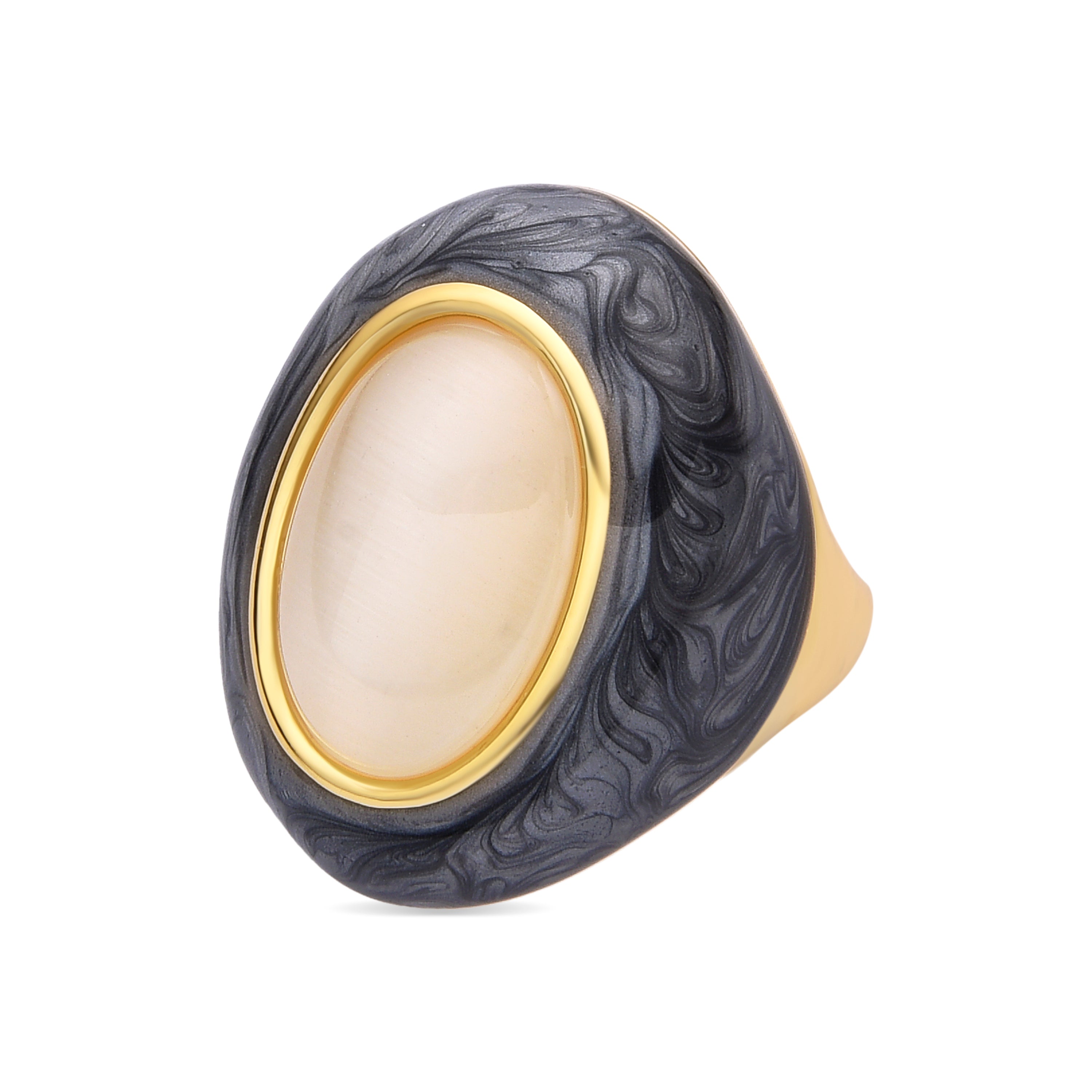 Anillo con Ojo de Gato acabado oro 18k - Lyme