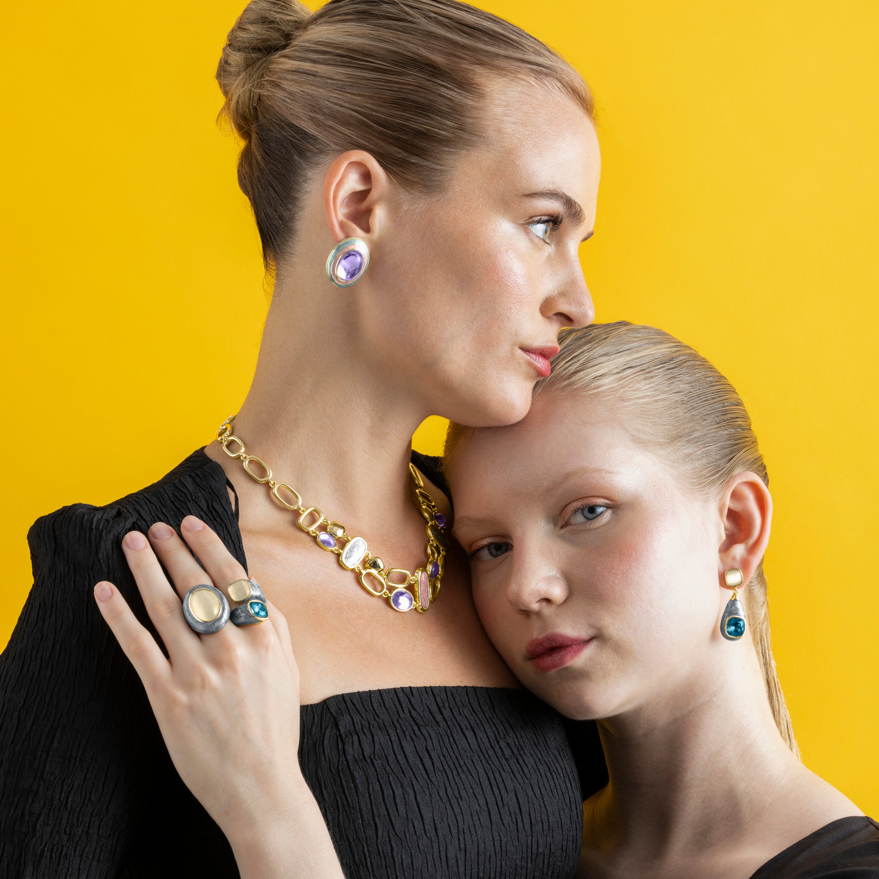 Anillo con Ojo de Gato acabado oro 18k - Lyme