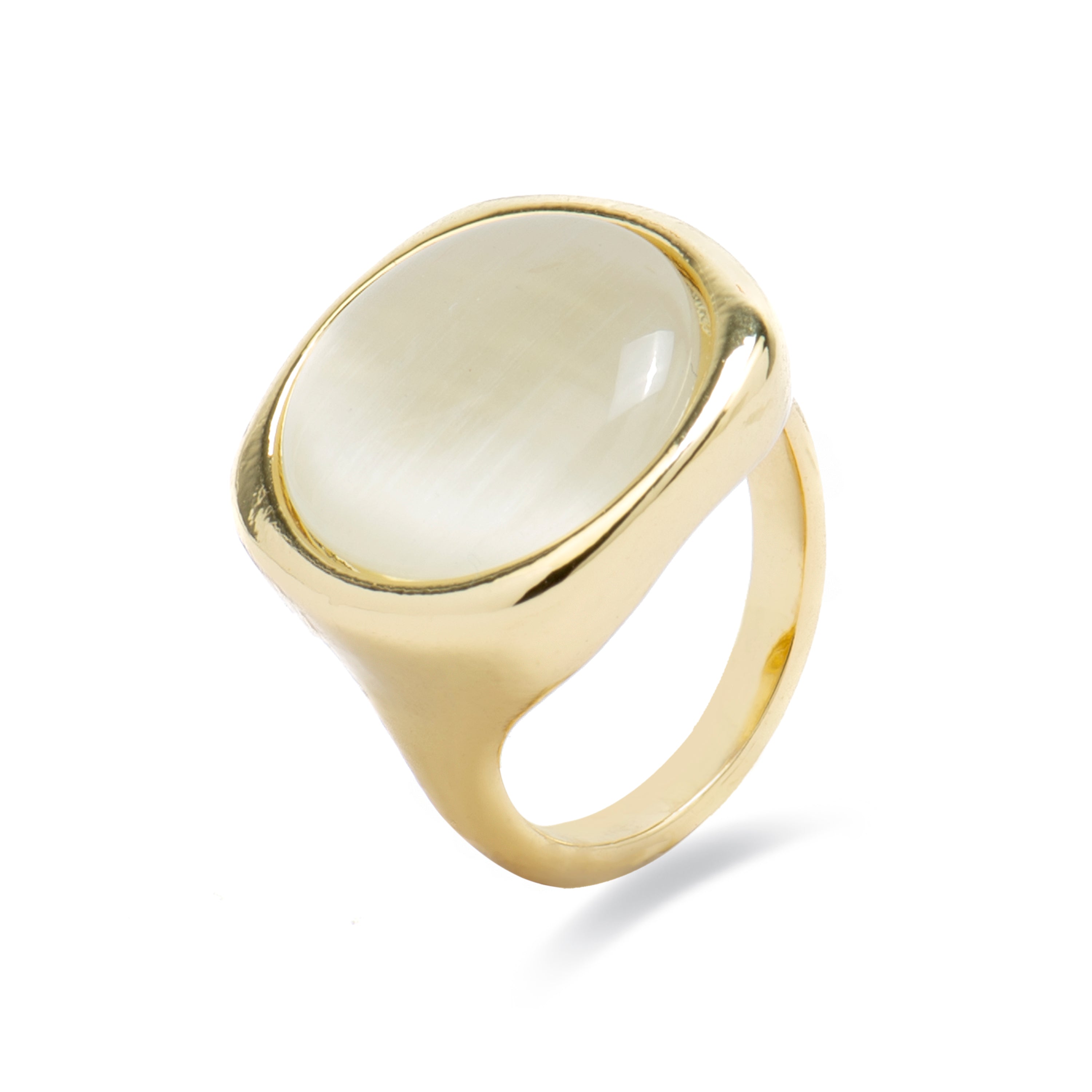 Anillo con Ojo de Gato acabado oro 18k - Uther