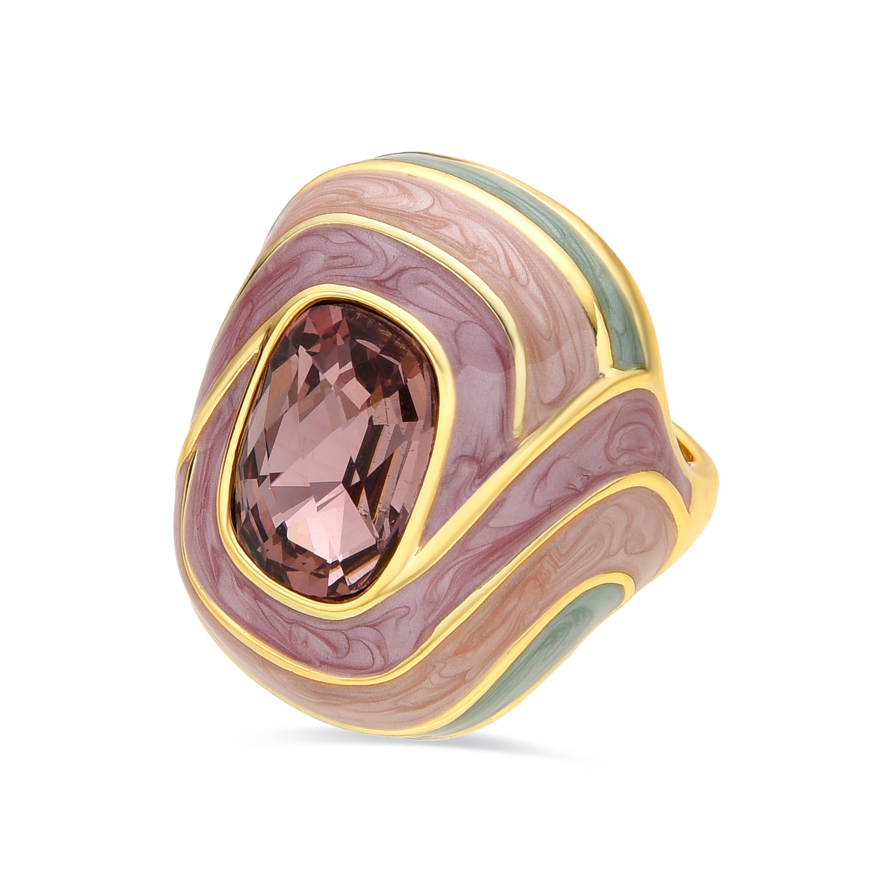 Anillo acabado oro amarillo de 18k y Lacado Violeta - Rowing