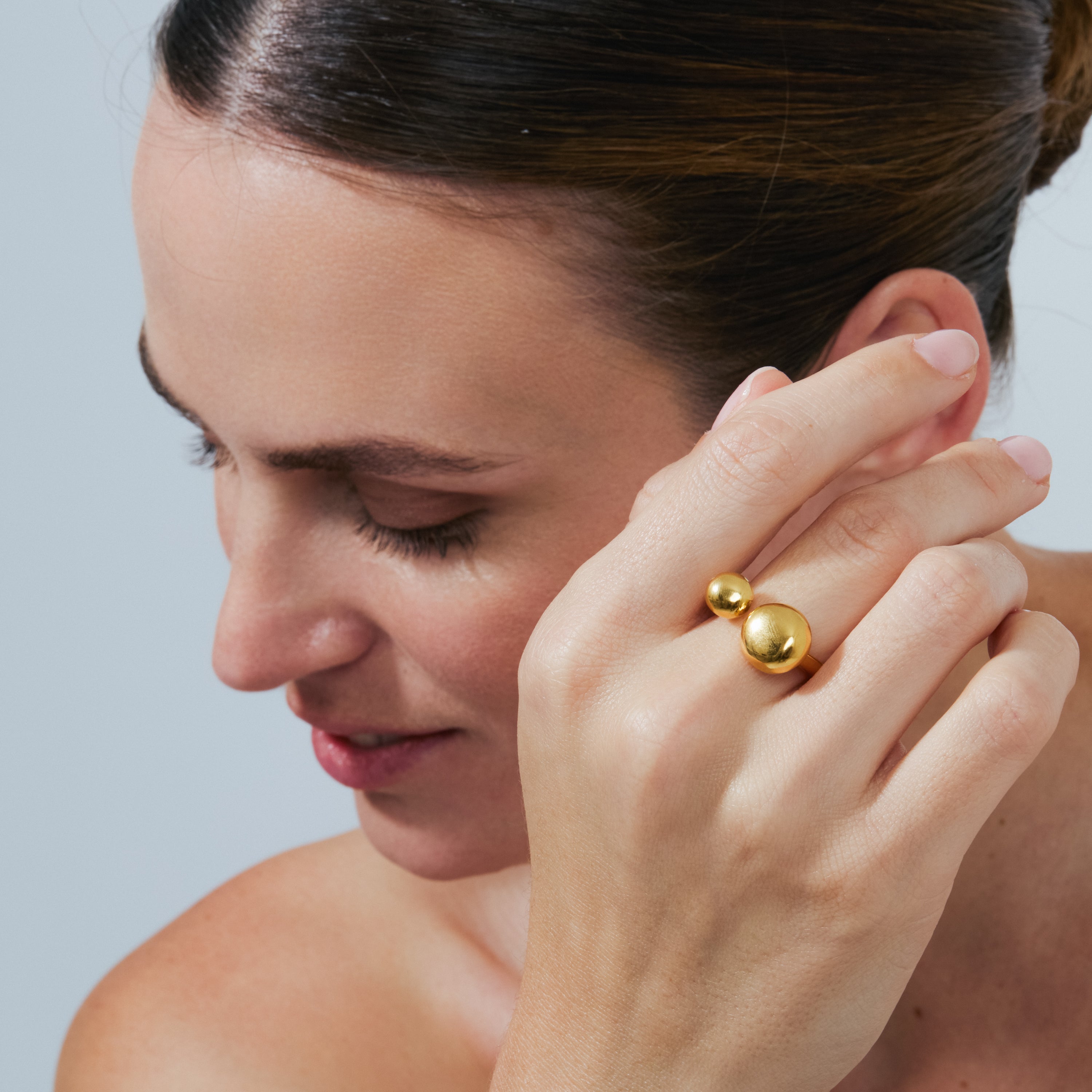 Anillo acabado en oro amarillo de 18k - Pazai