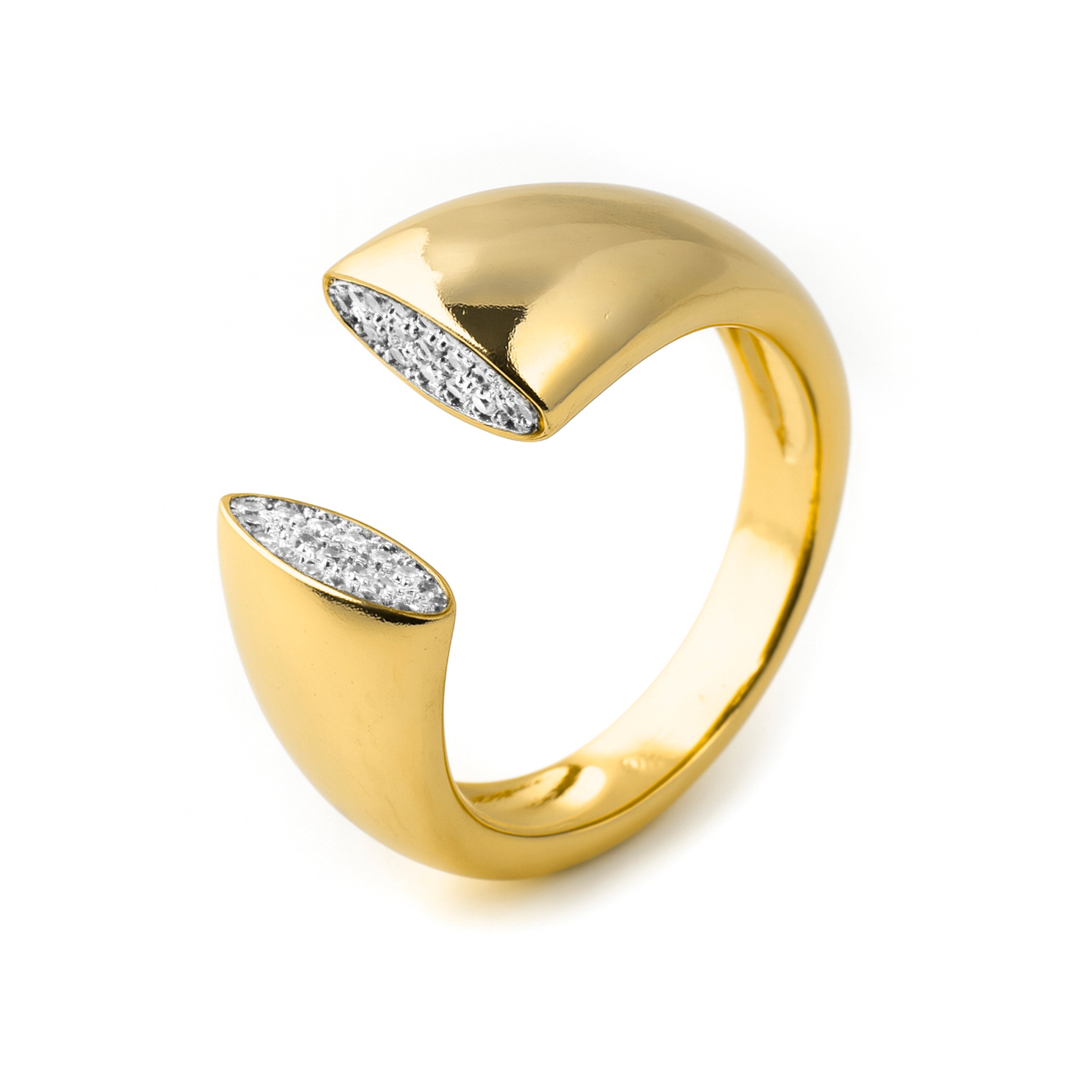 Anillo de Circonita Brillante acabado en oro amarillo de 18k - Zasai