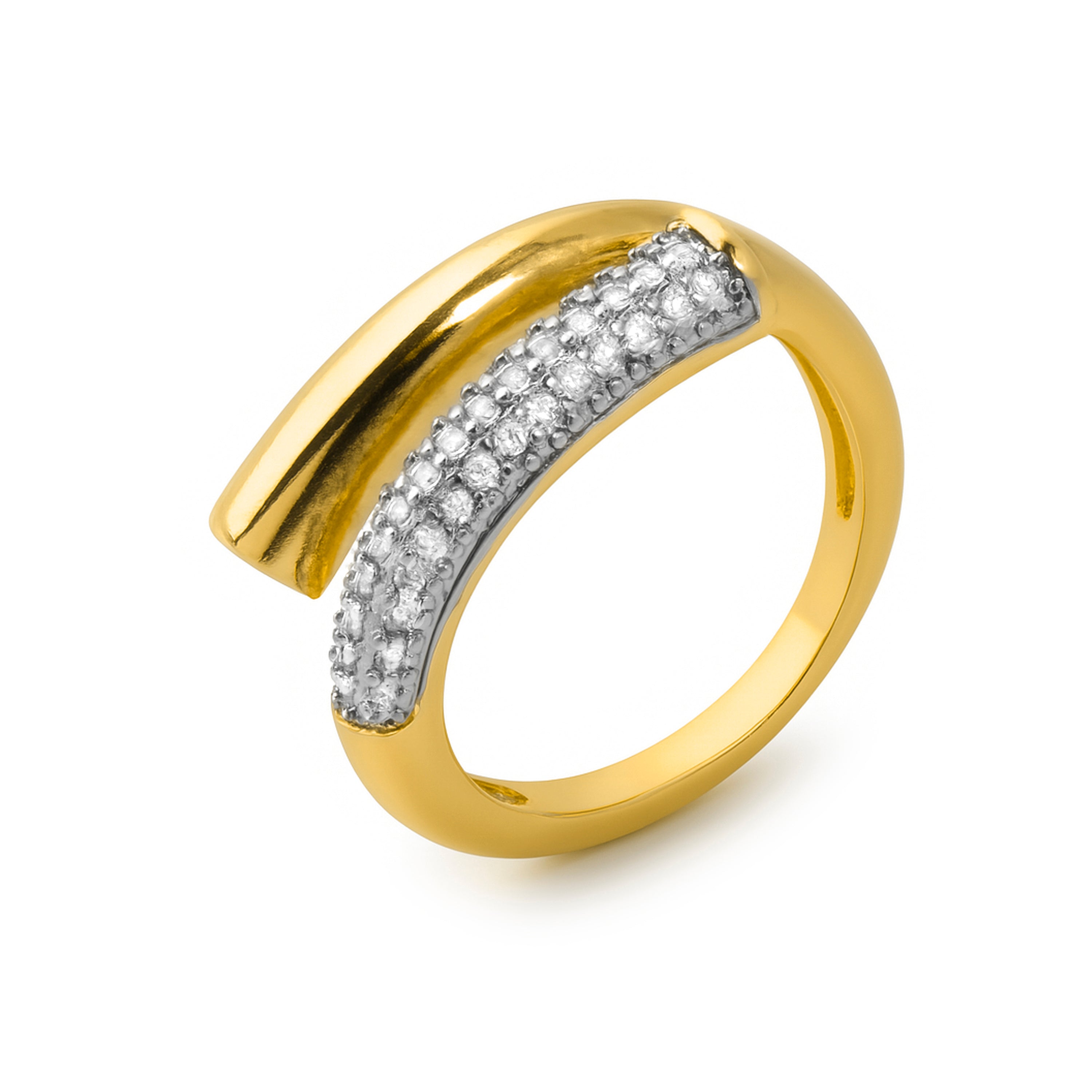Anillo de Circonita Brillante acabado en oro amarillo de 18k - Ikot