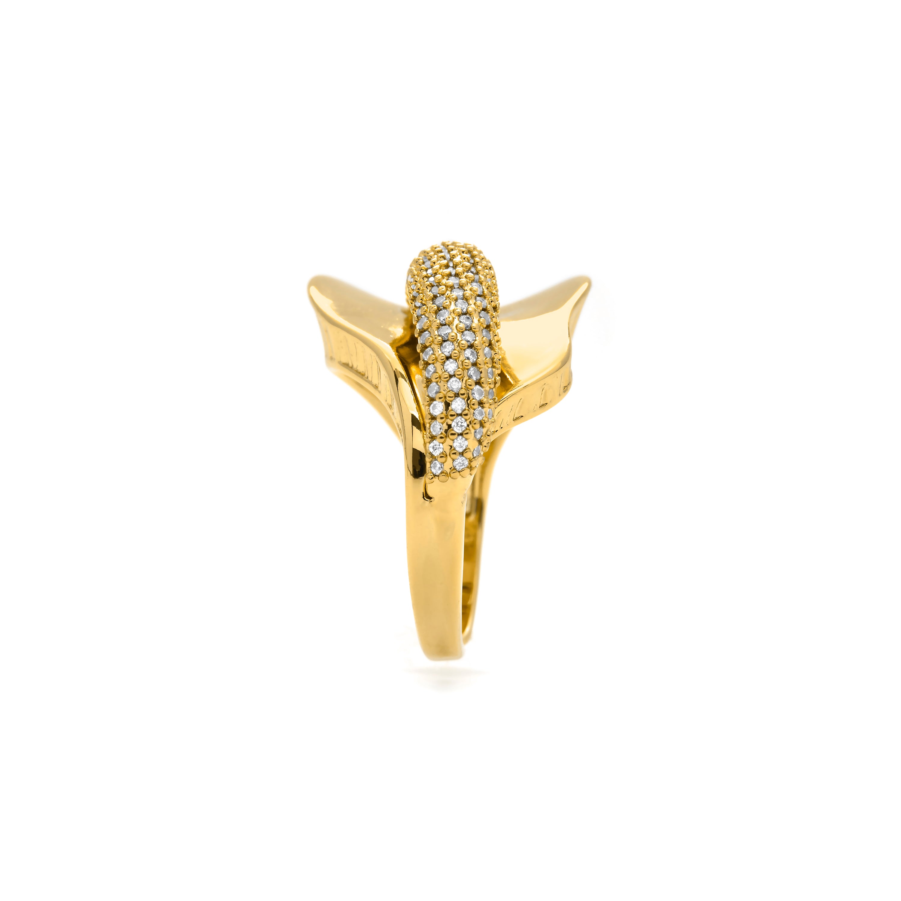 Anillo de Circonita Brillante acabado en oro amarillo de 18k - Lefri