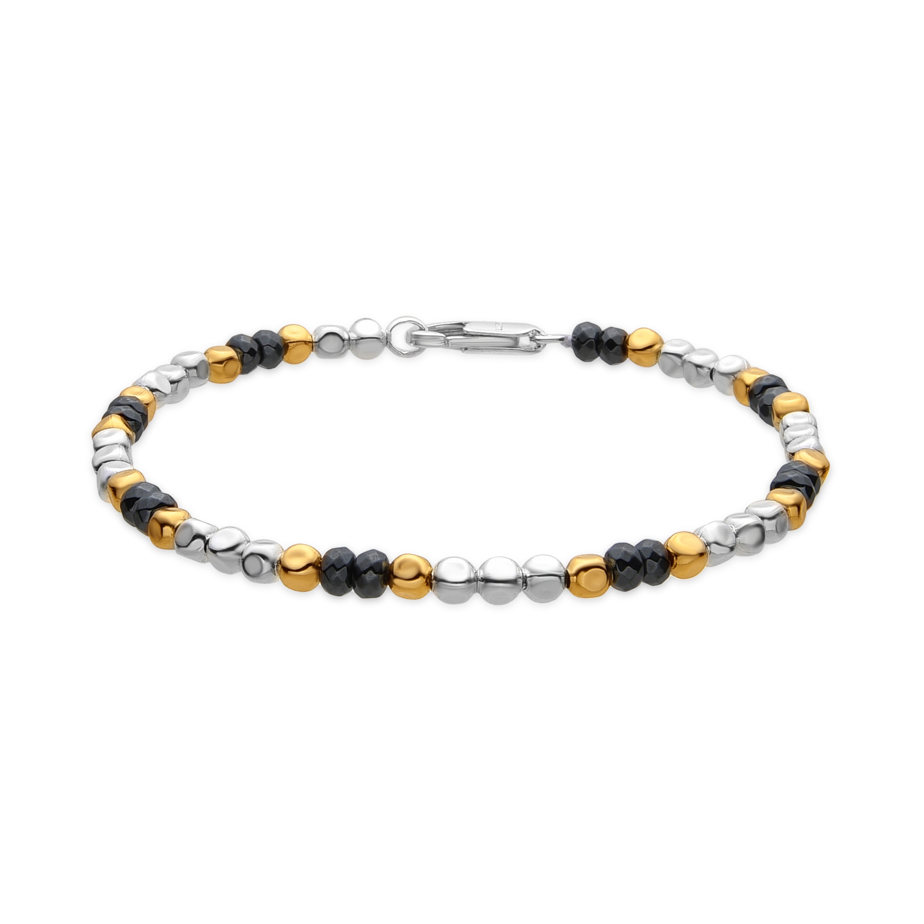 Pulsera acabado oro amarillo de 18k y Hematite - Miluy