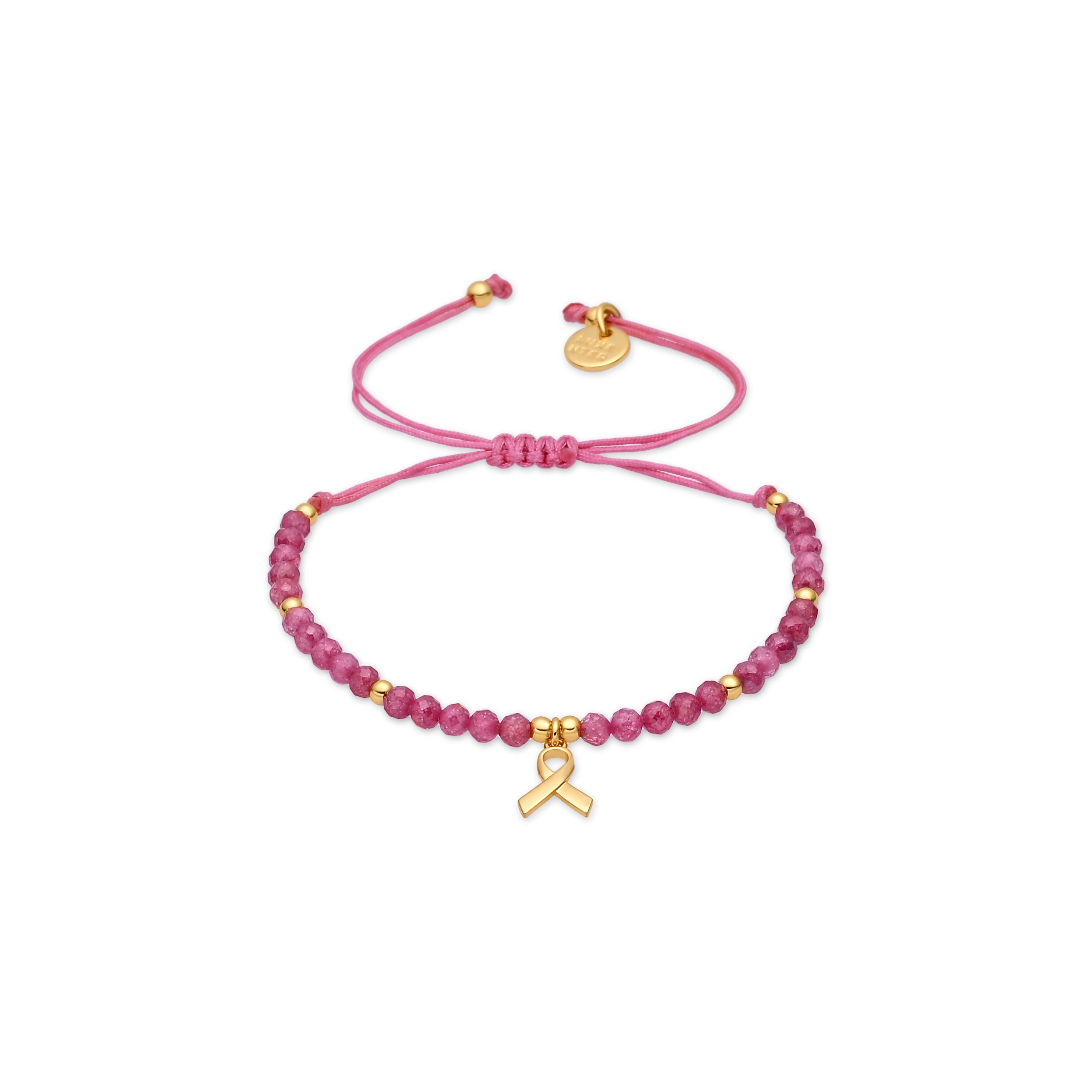 Pulsera de Circonita Rosa acabado en Oro Rosa de 18K - Lazo