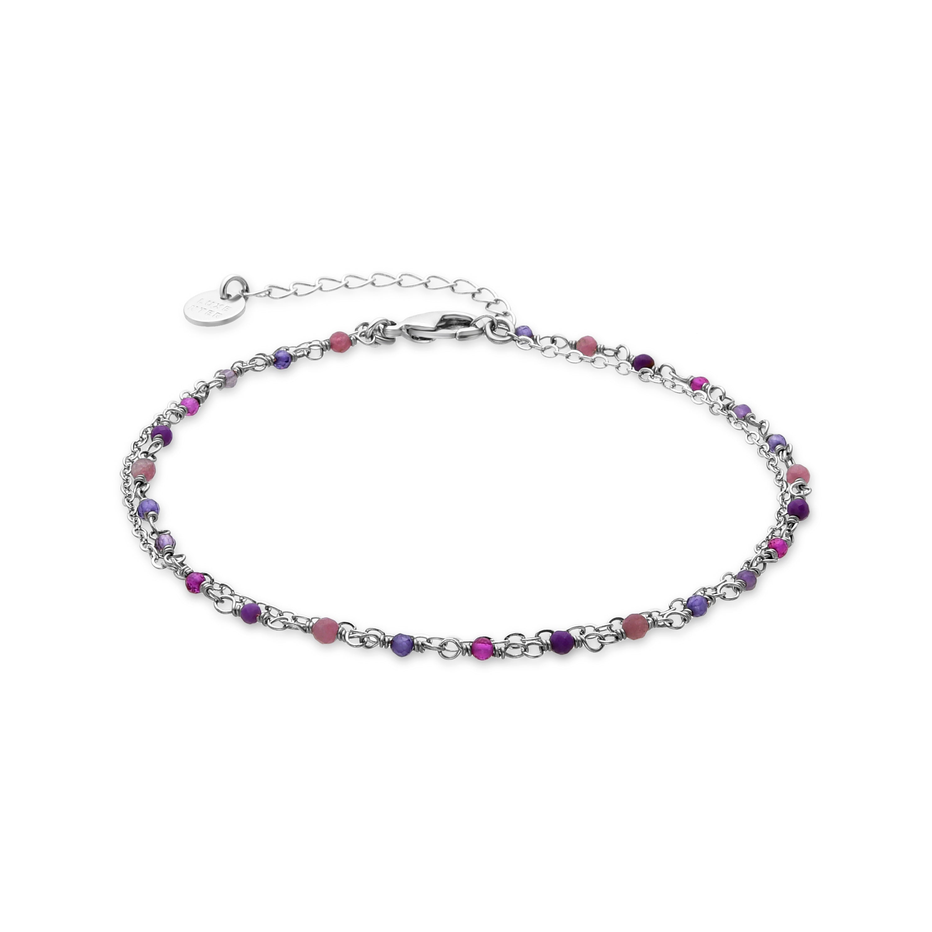 Pulsera con Cristal Morado acabado plata - Ulah