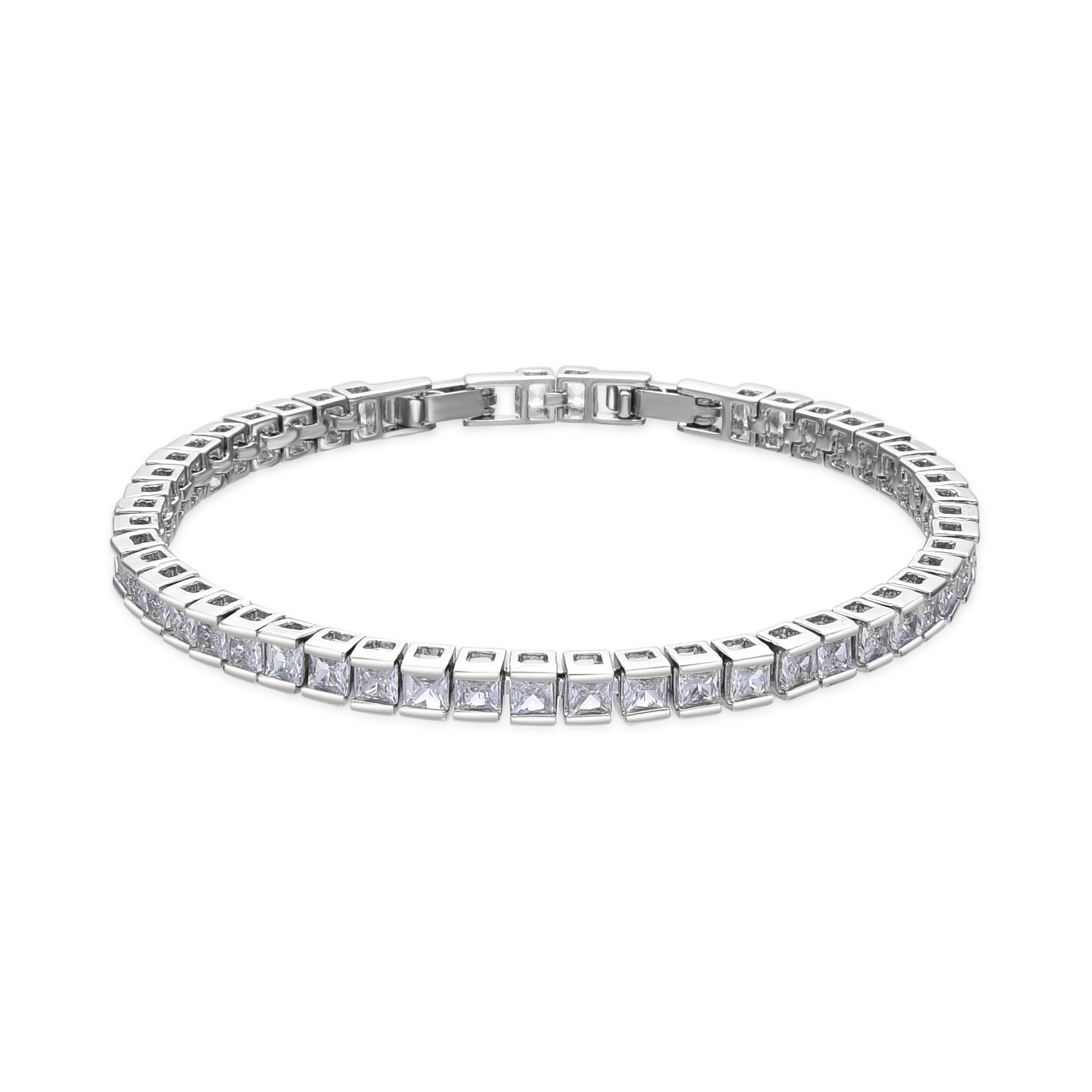 Pulsera acabado plata y Circonita Brillante - Zaix