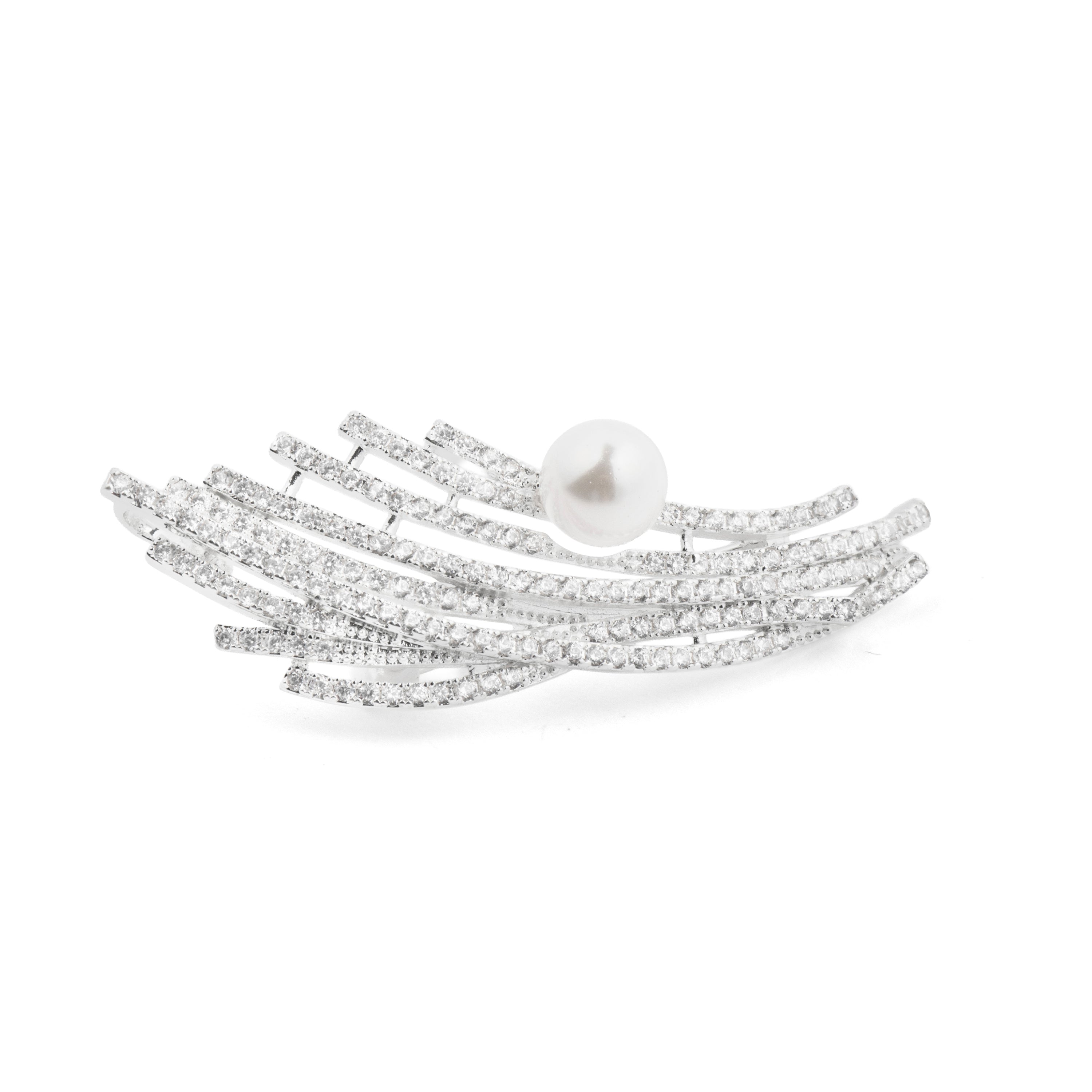 Broche de Perla Blanca acabado en Plata de Ley 925 - Mariso