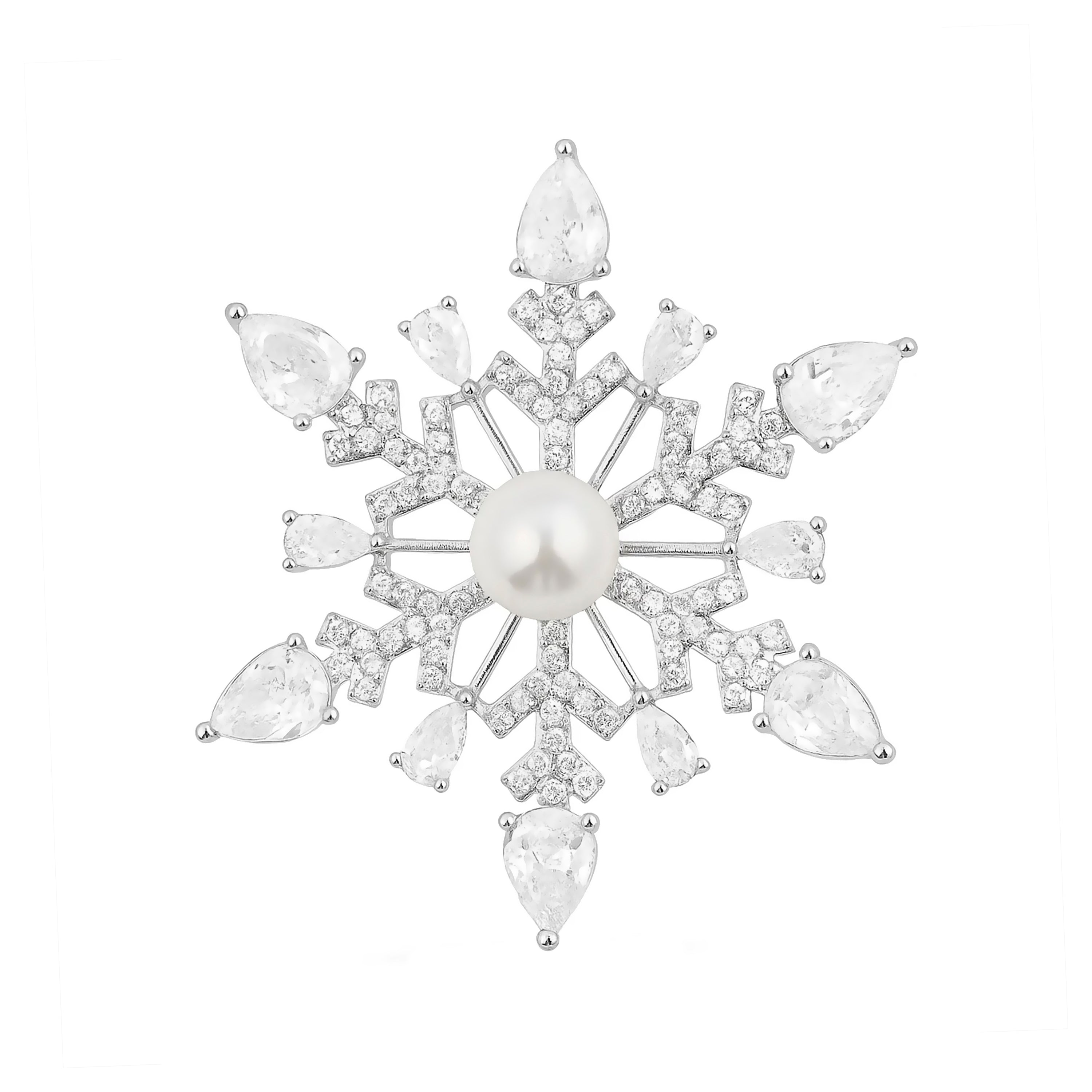 Broche de Perla Blanca acabado en Plata de Ley 925 - Lairat