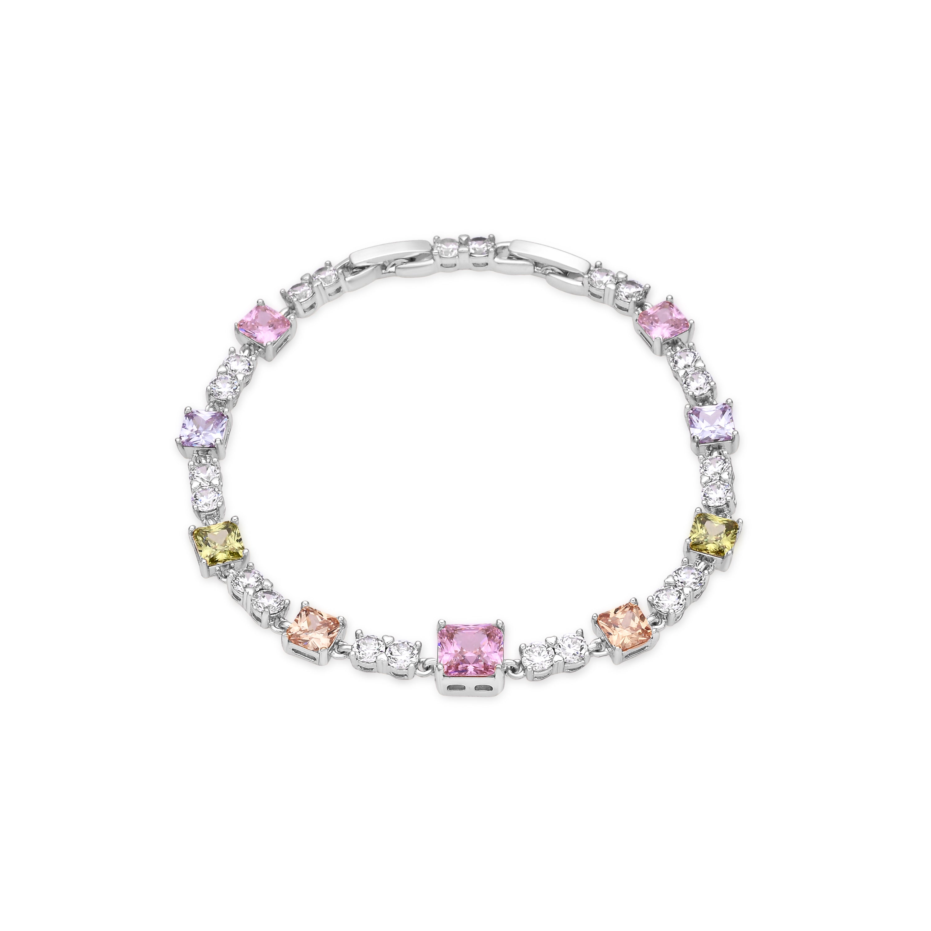 Pulsera de Circonita Multicolor acabado en Rodio - Rewish