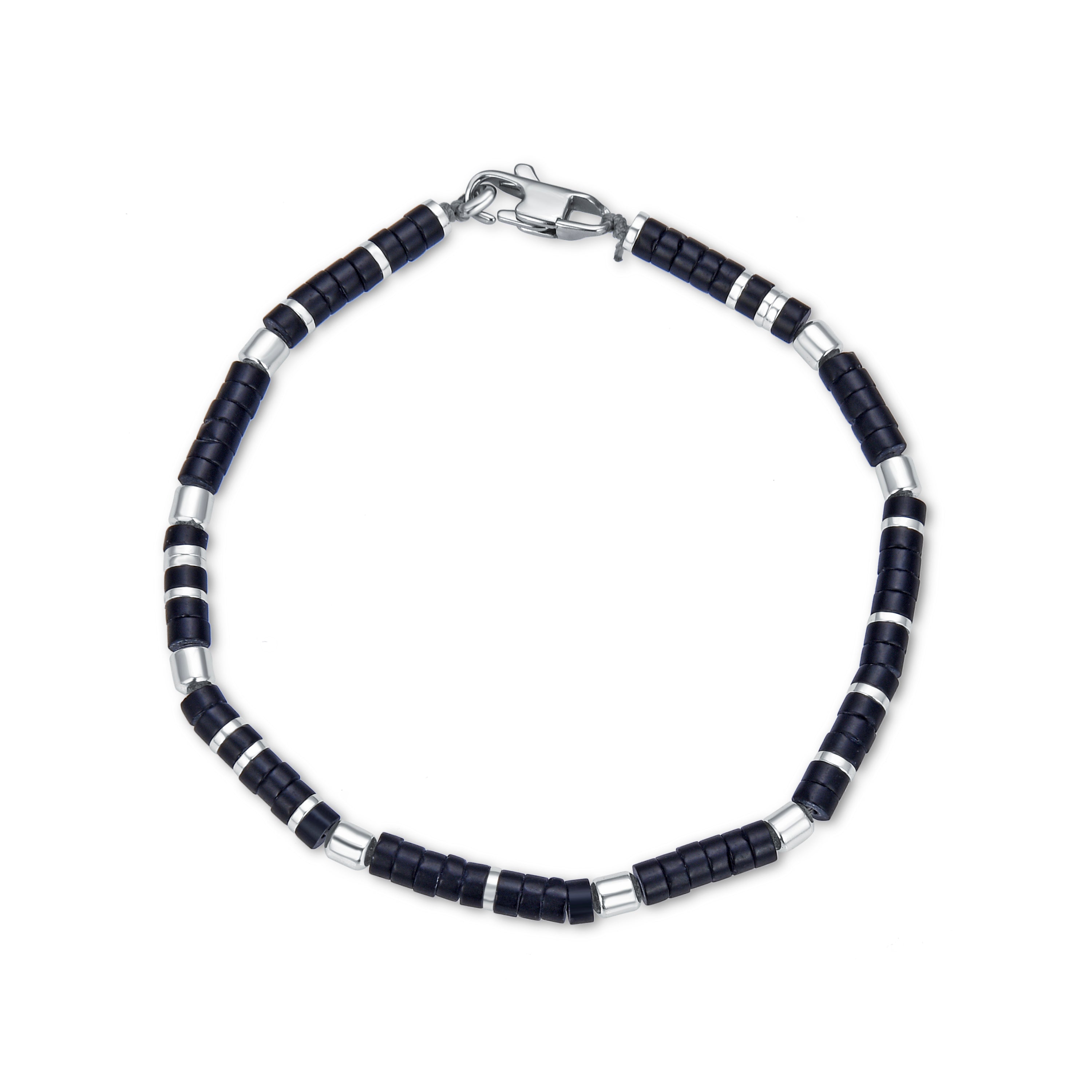 Pulsera de Onix acabada en rodio - Zadir