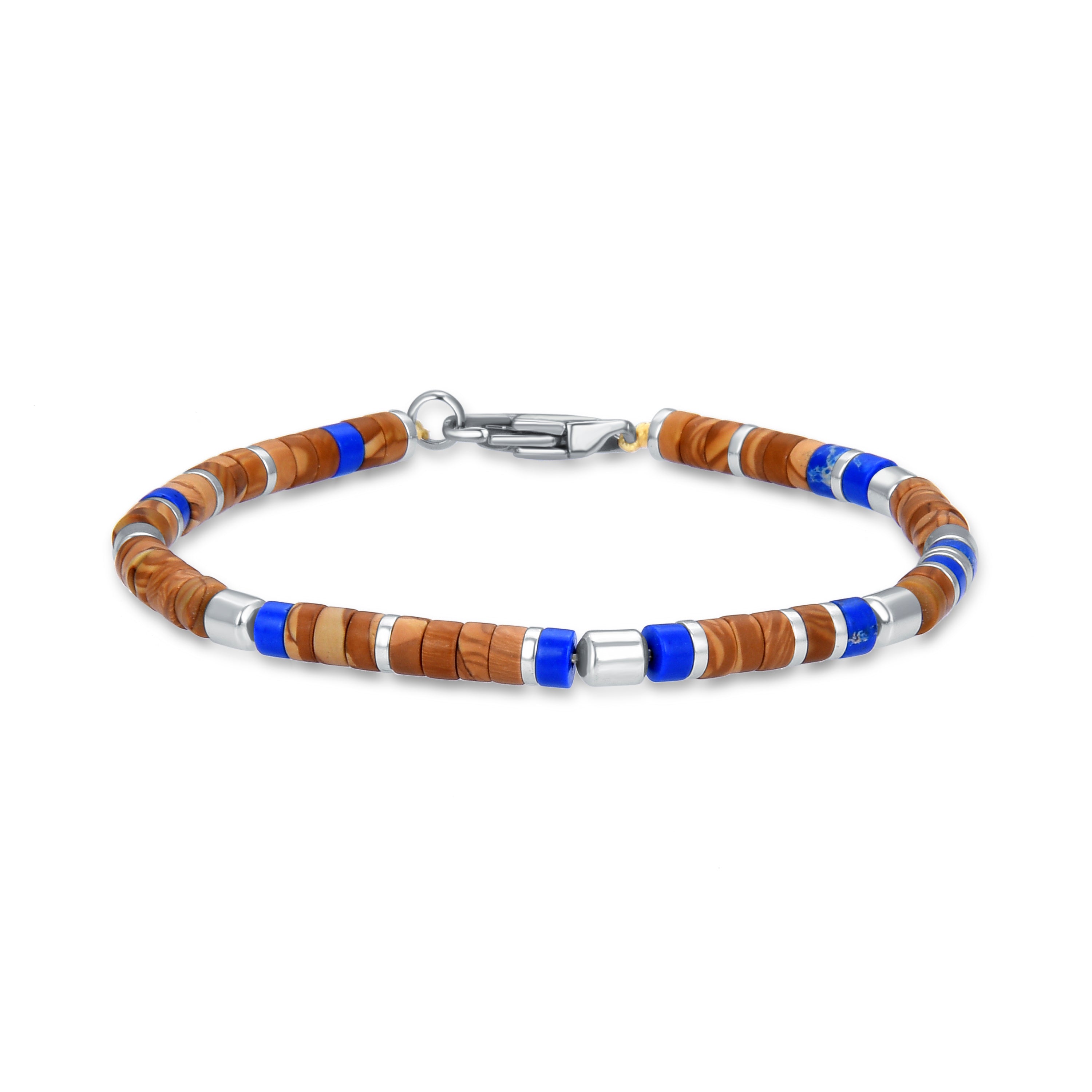 Pulsera de Lapislazuli Natural acabada en rodio - Zadir