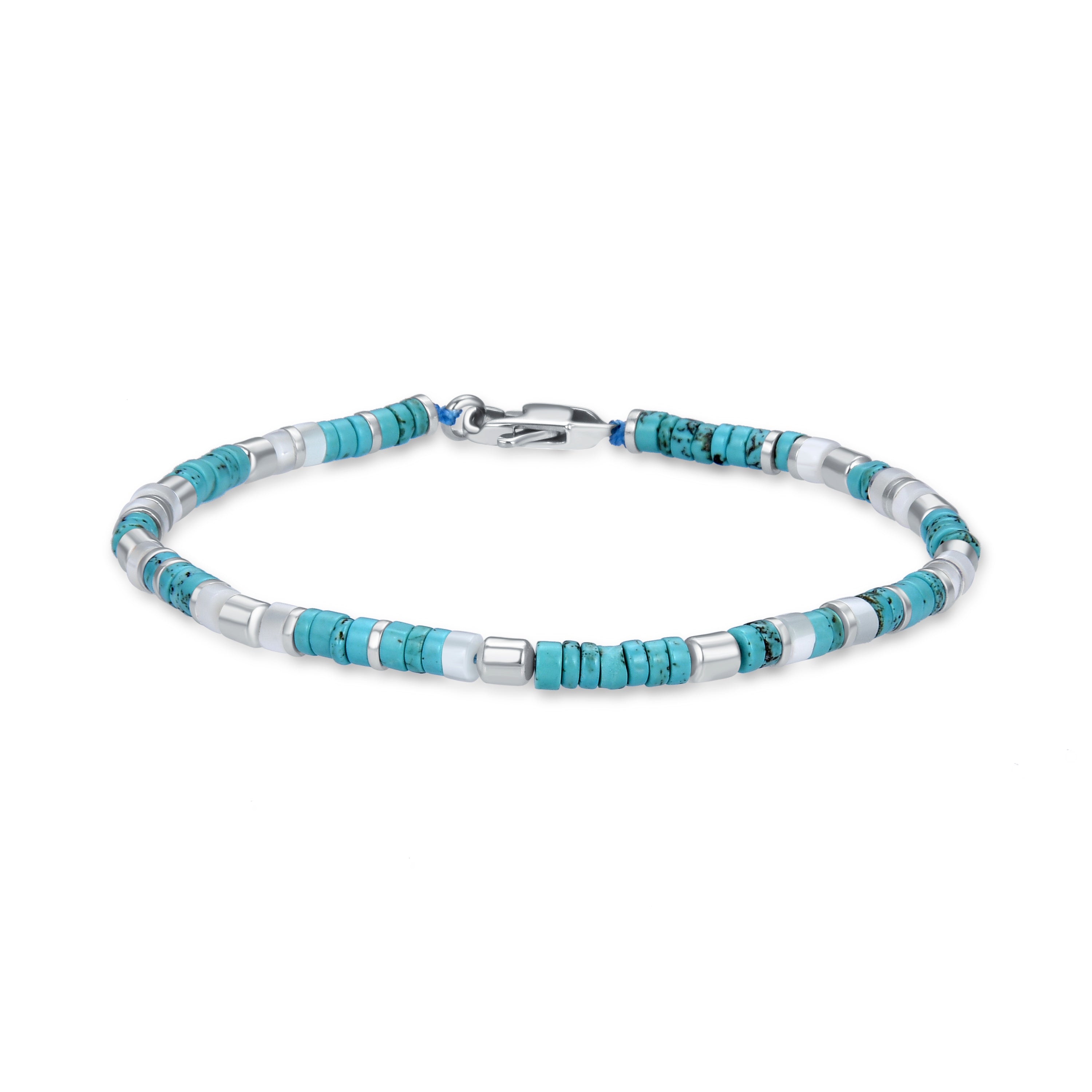 Pulsera de Turquesa acabada en rodio - Zadir