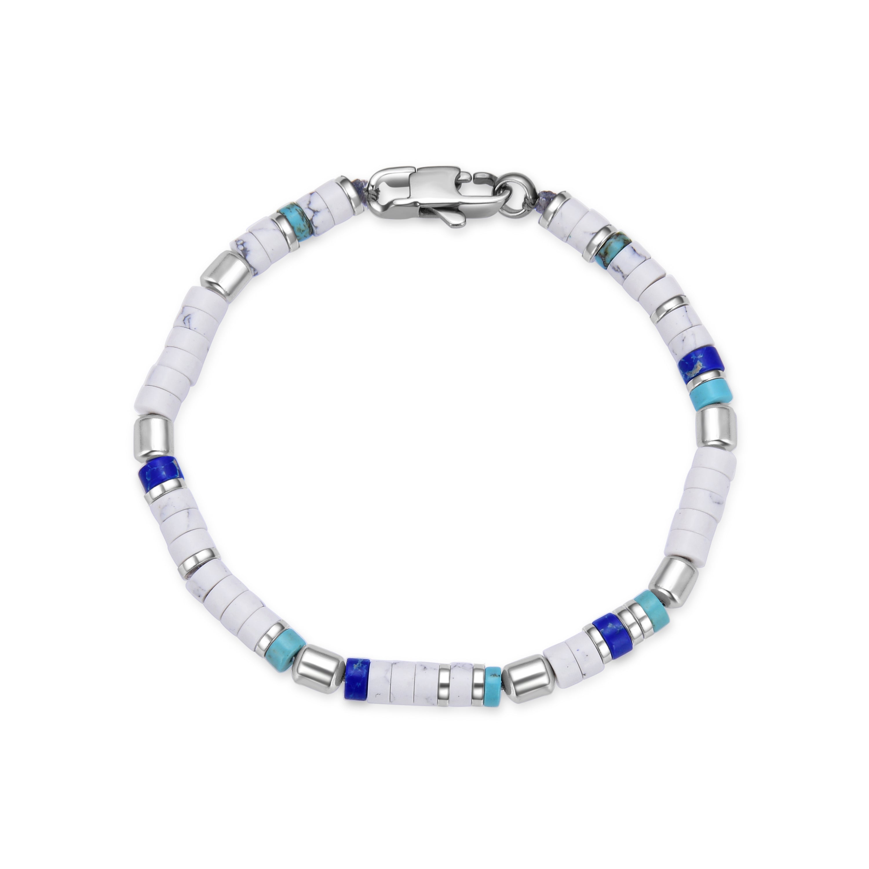 Pulsera de Howlita acabada en rodio - Antian