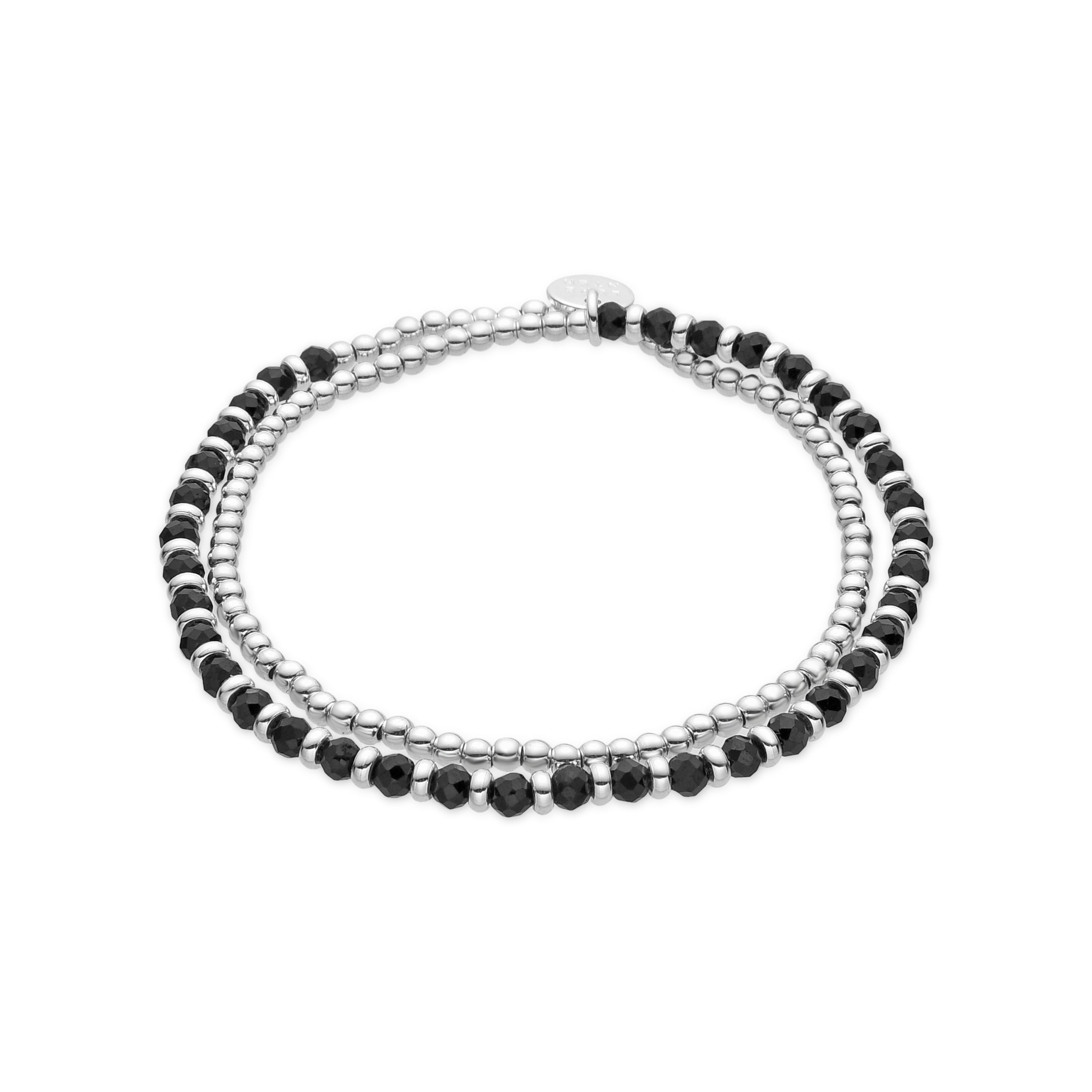 Pulsera acabado plata y Cuarzo Hidrotermal Onix - Biraya