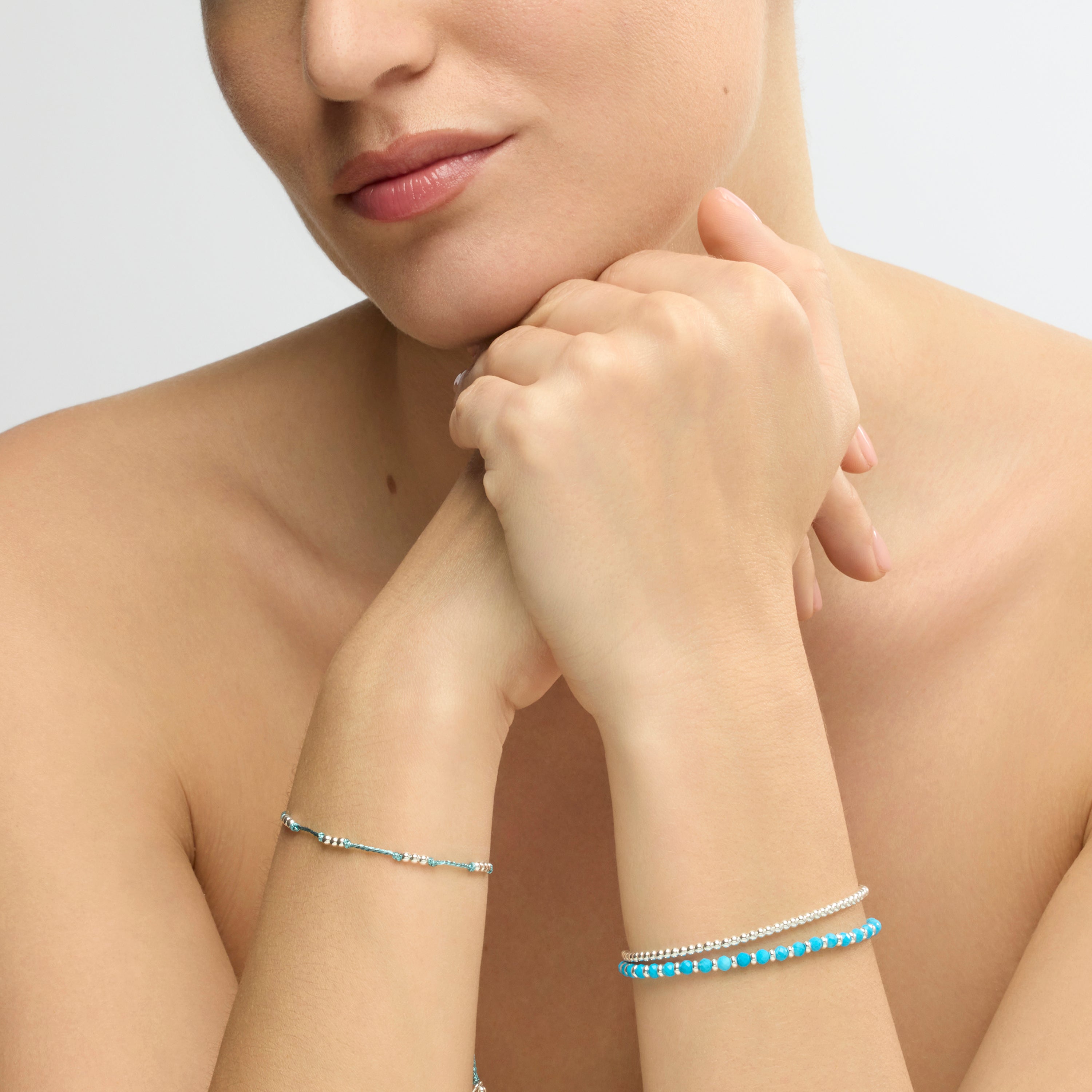 Pulsera acabado plata y Turquesa - Biraya