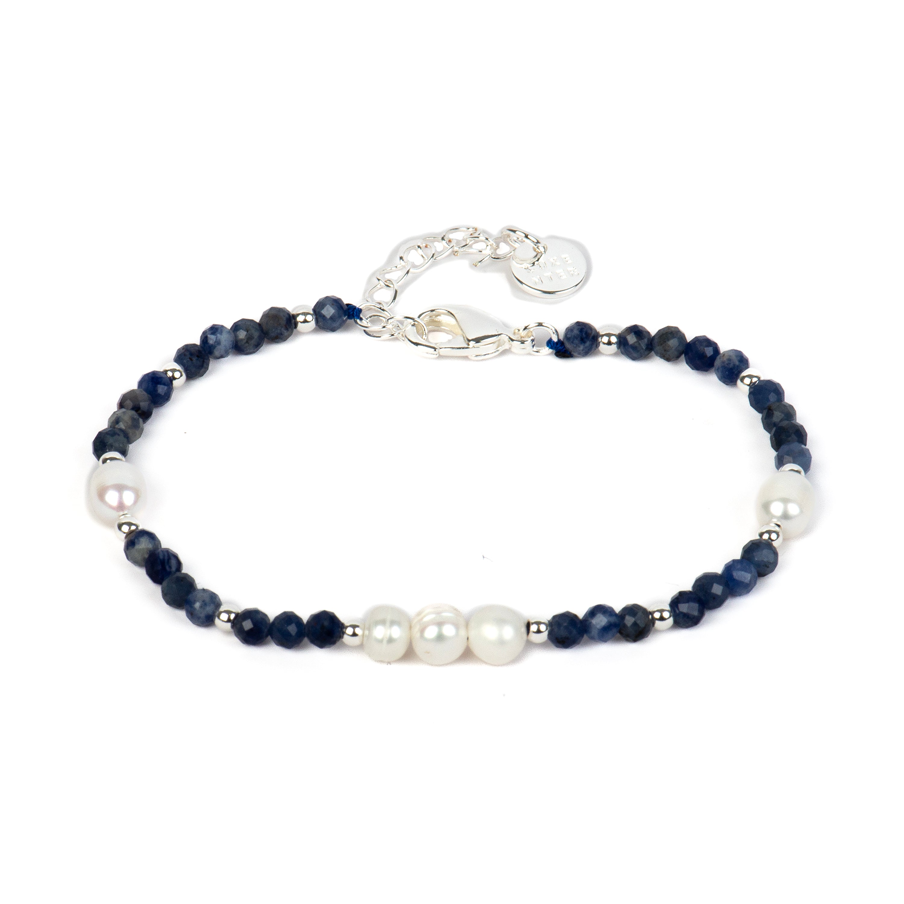 Pulsera acabado plata y Sodalita - Cusilk