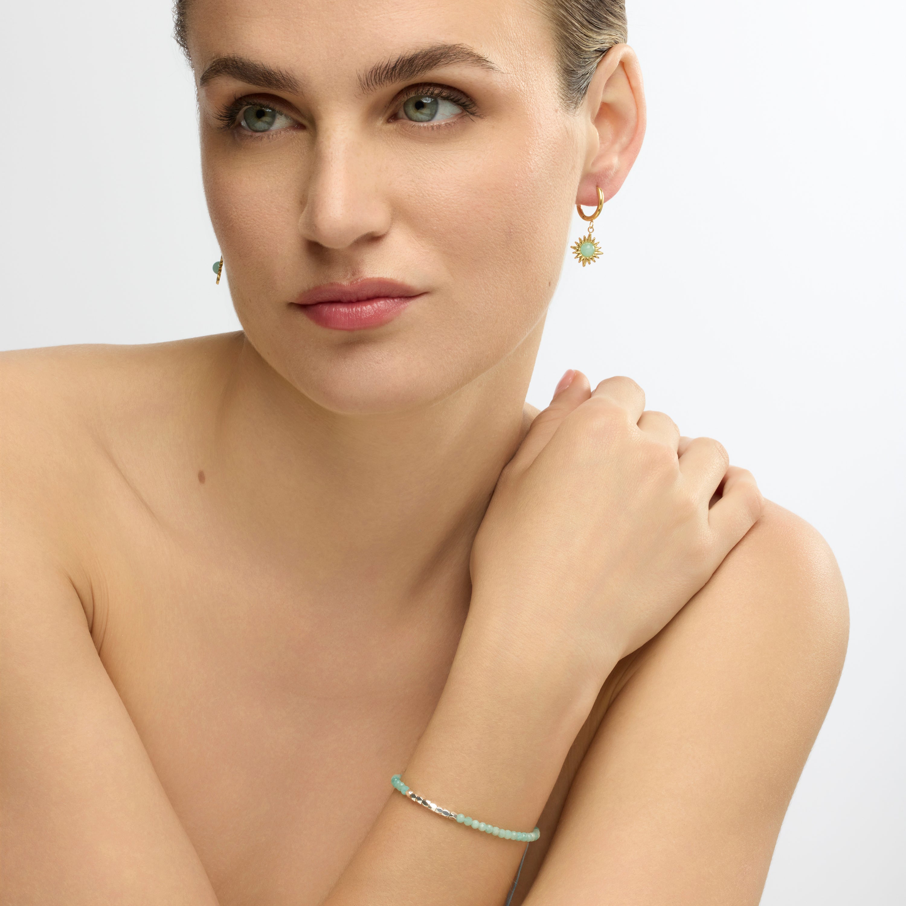 Pulsera acabado plata y Amazonita - Likah