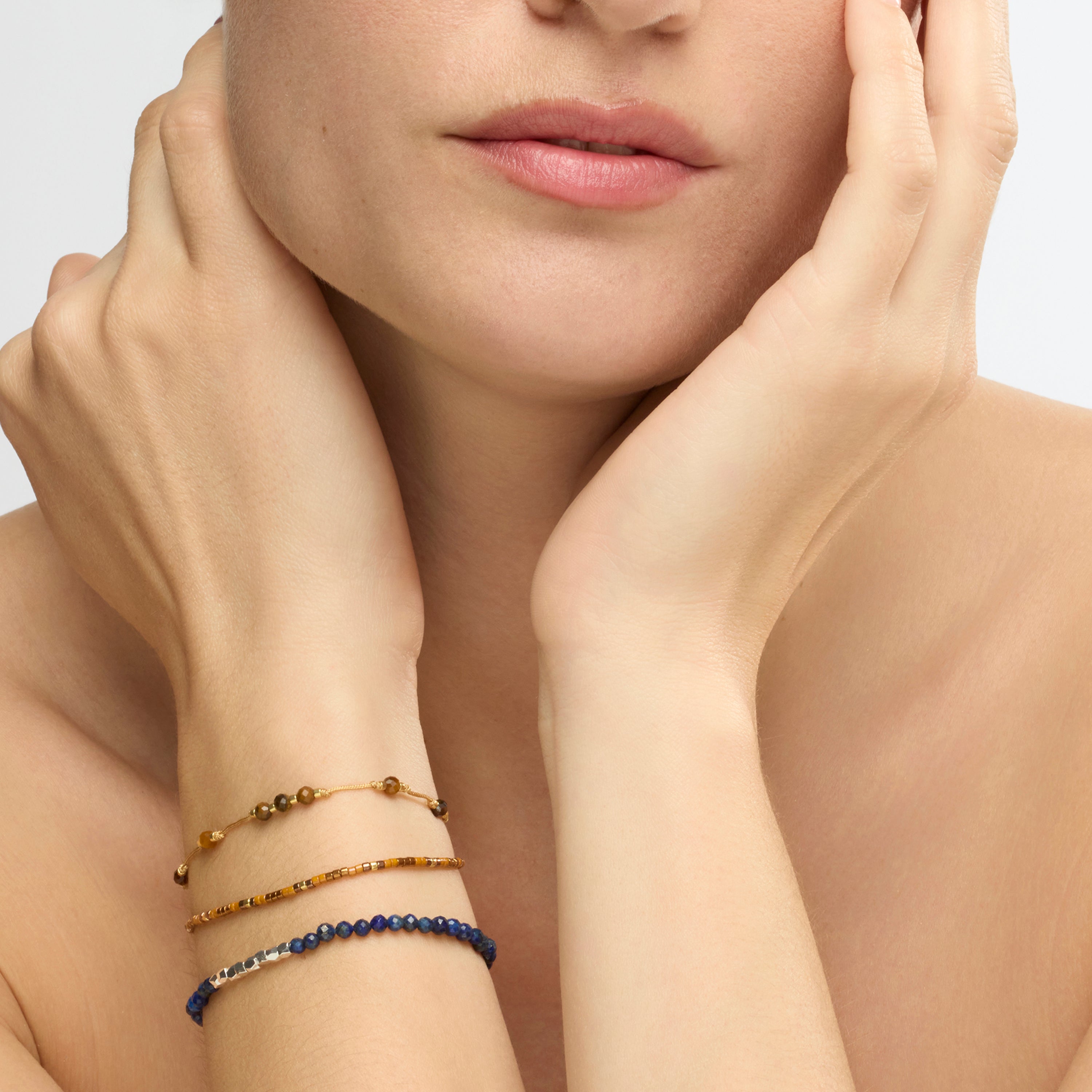 Pulsera acabado plata y Lapislazuli Natural - Likah