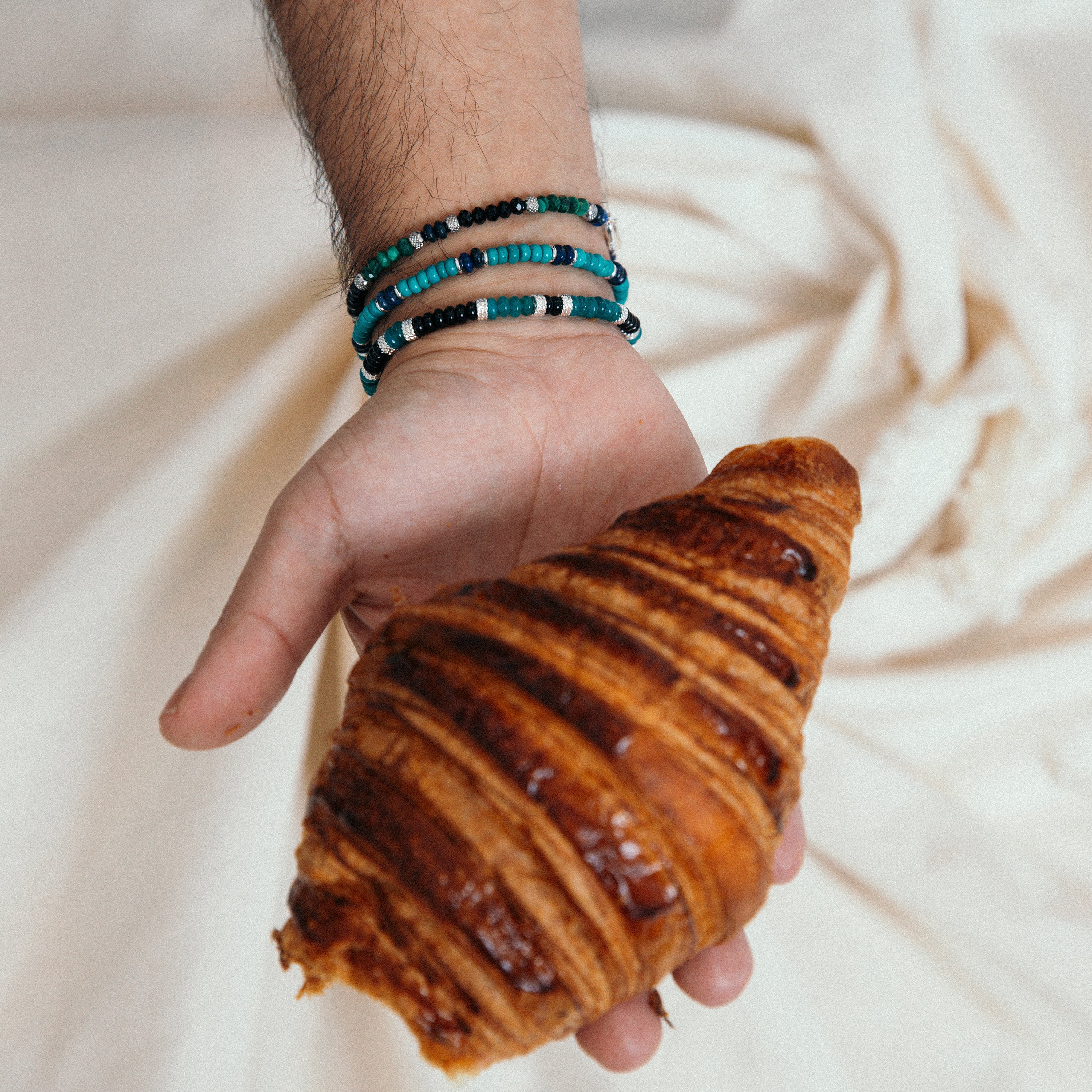 Pulsera acabado plata y Onix - Ekap
