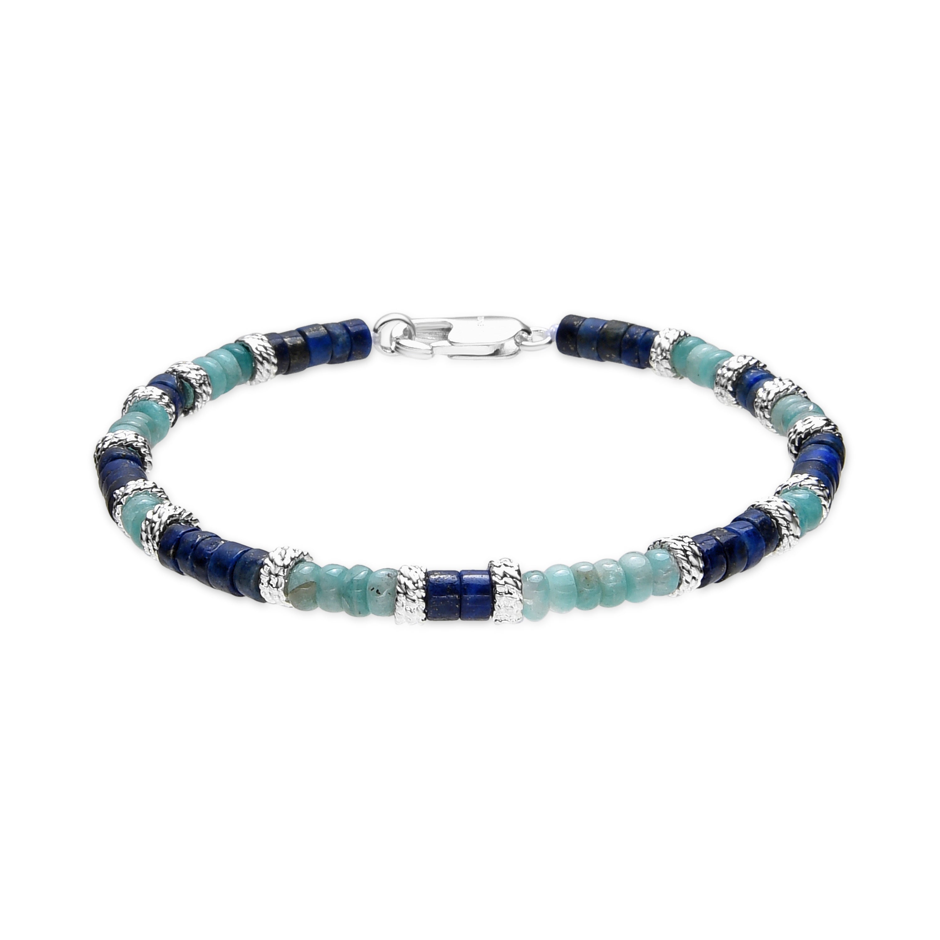 Pulsera acabado plata y Amazonita - Ekap