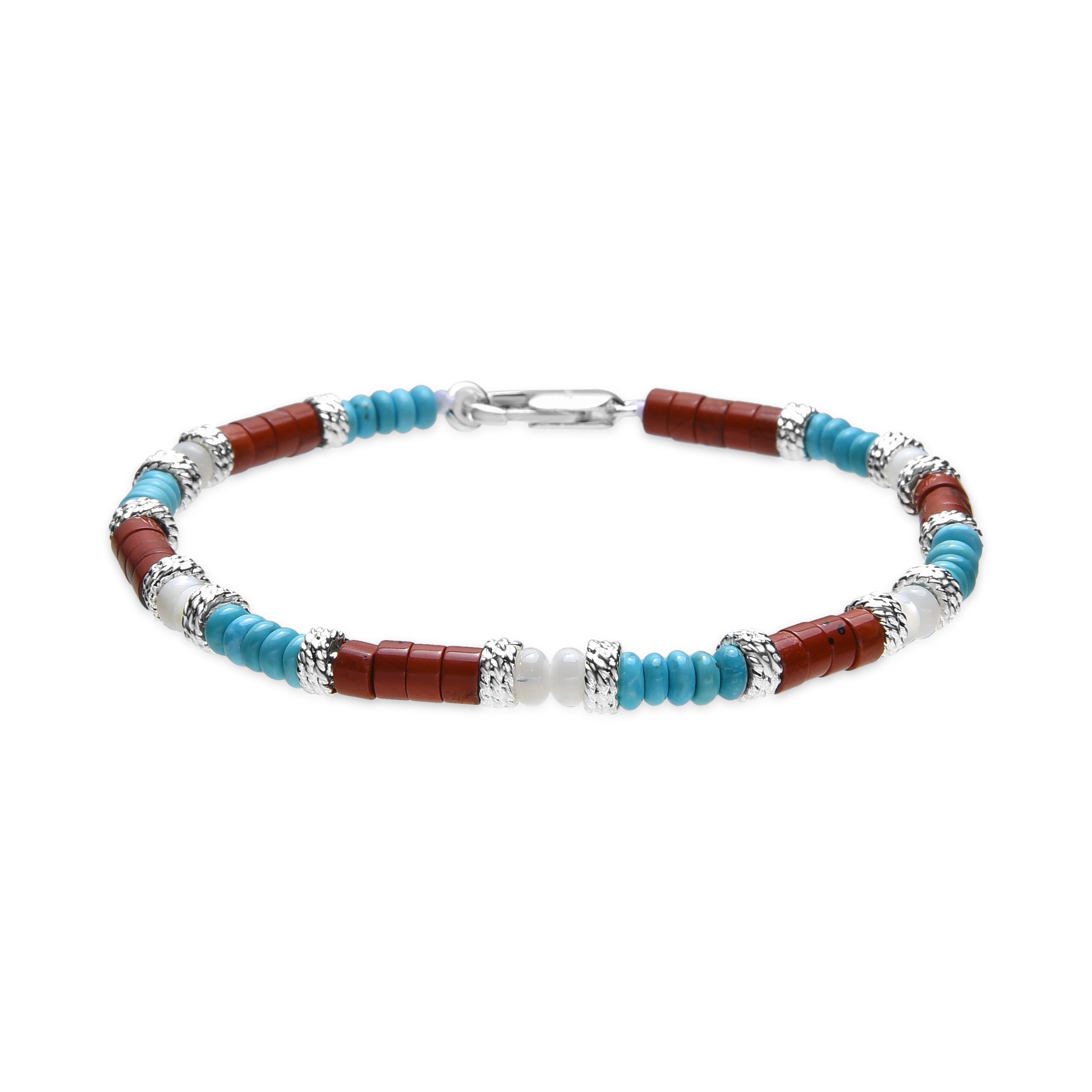 Pulsera acabado plata y Turquesa - Ekap