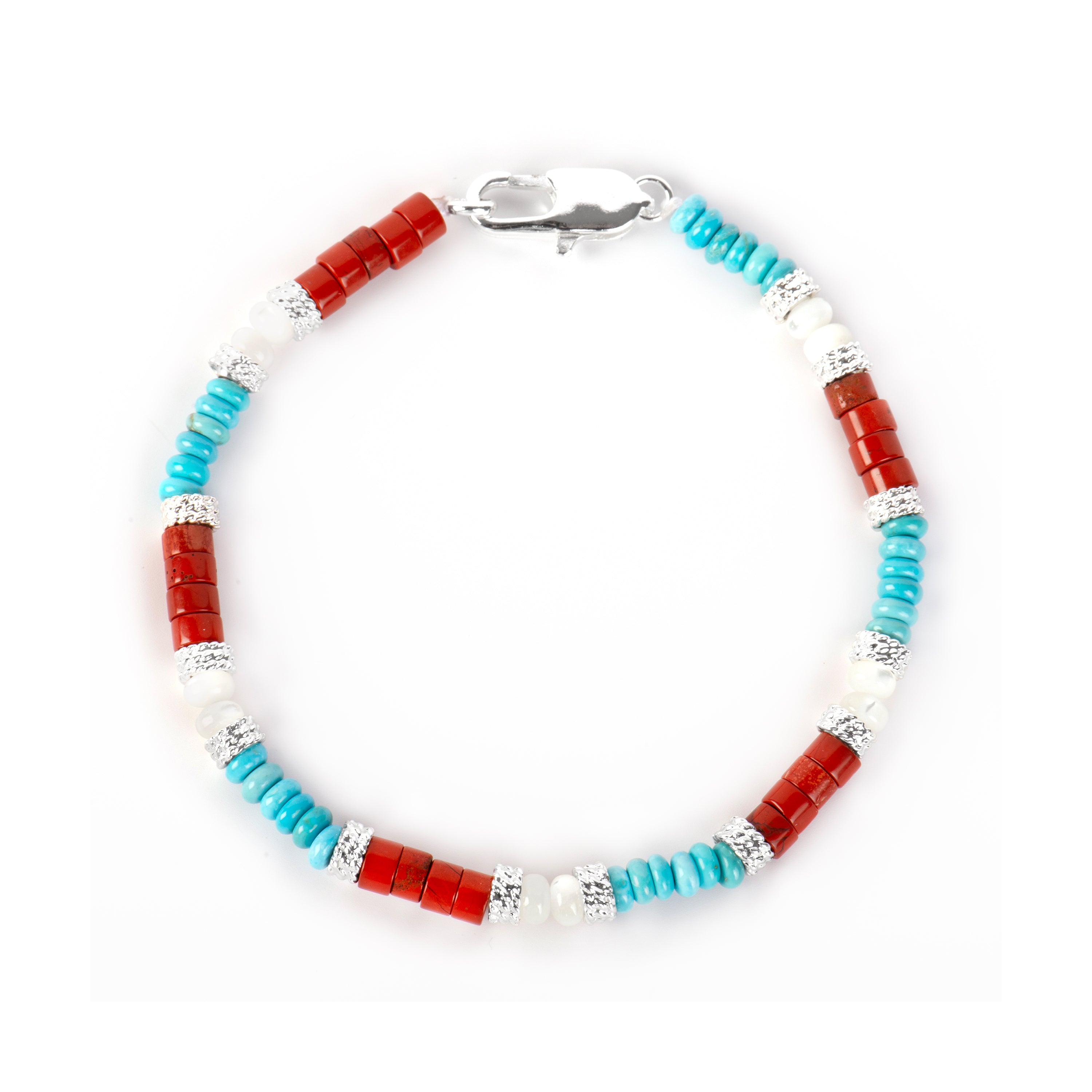 Pulsera acabado plata y Turquesa - Ekap