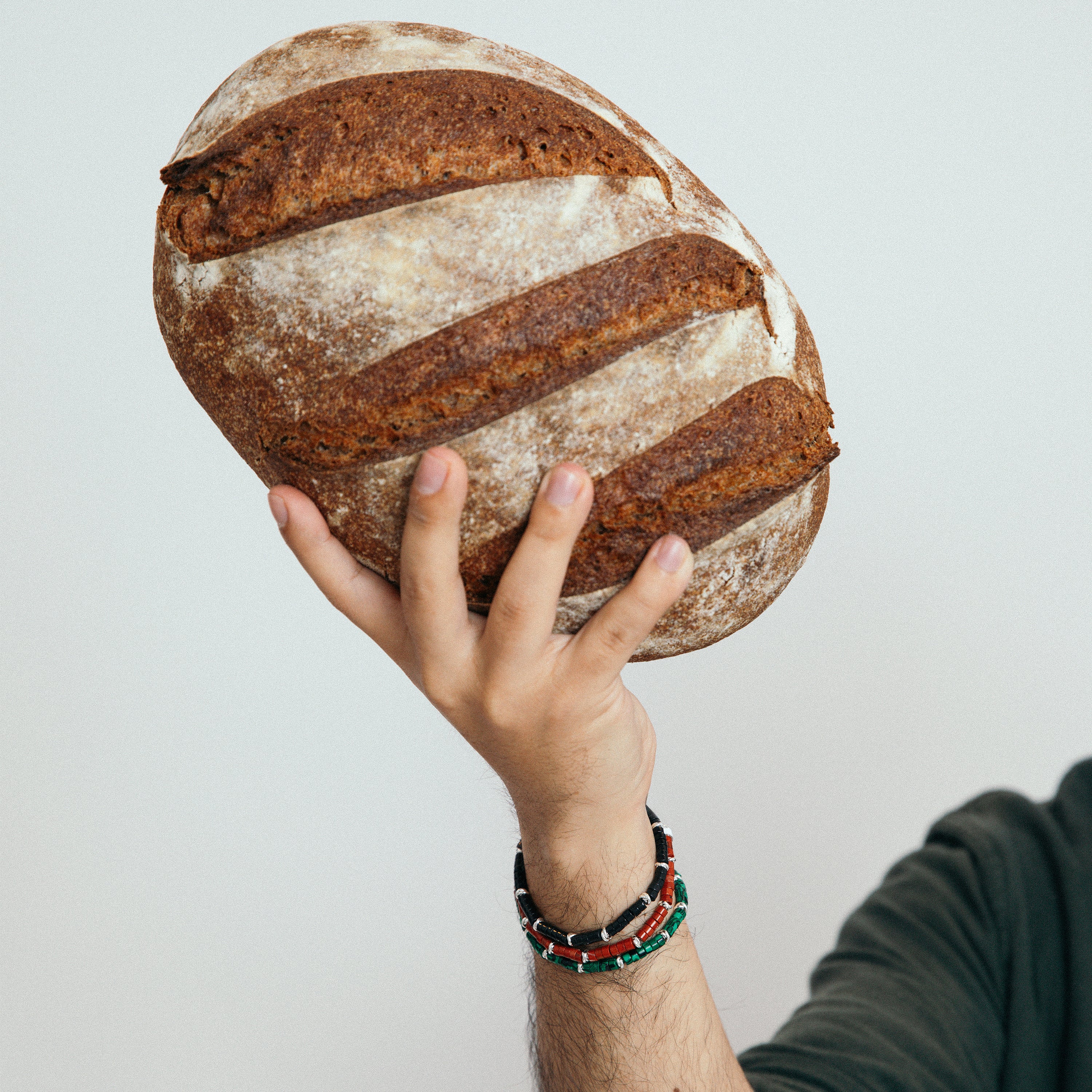 Pulsera acabado plata y Jaspe Rojo - Silbi