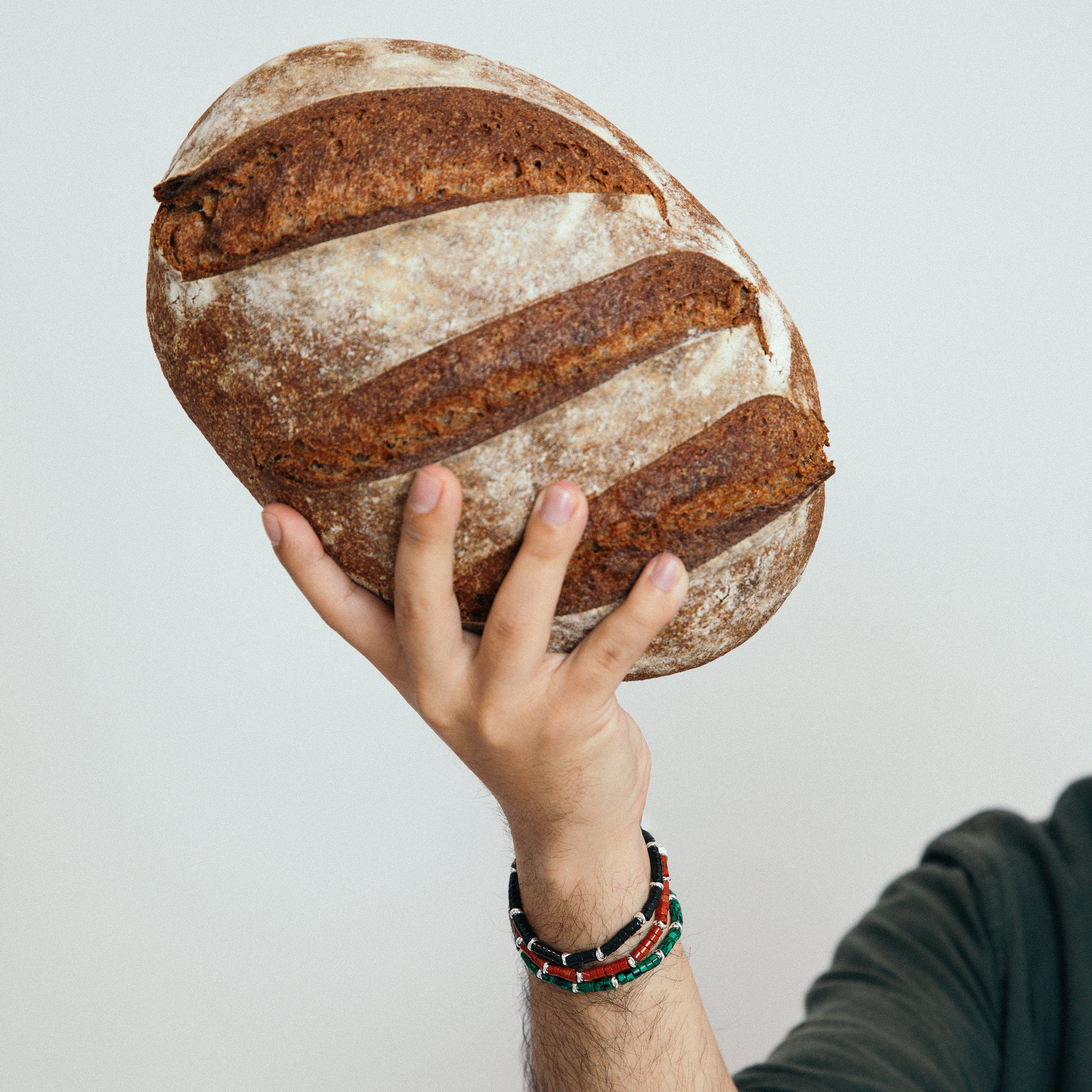 Pulsera acabado plata y Malaquita - Silbi