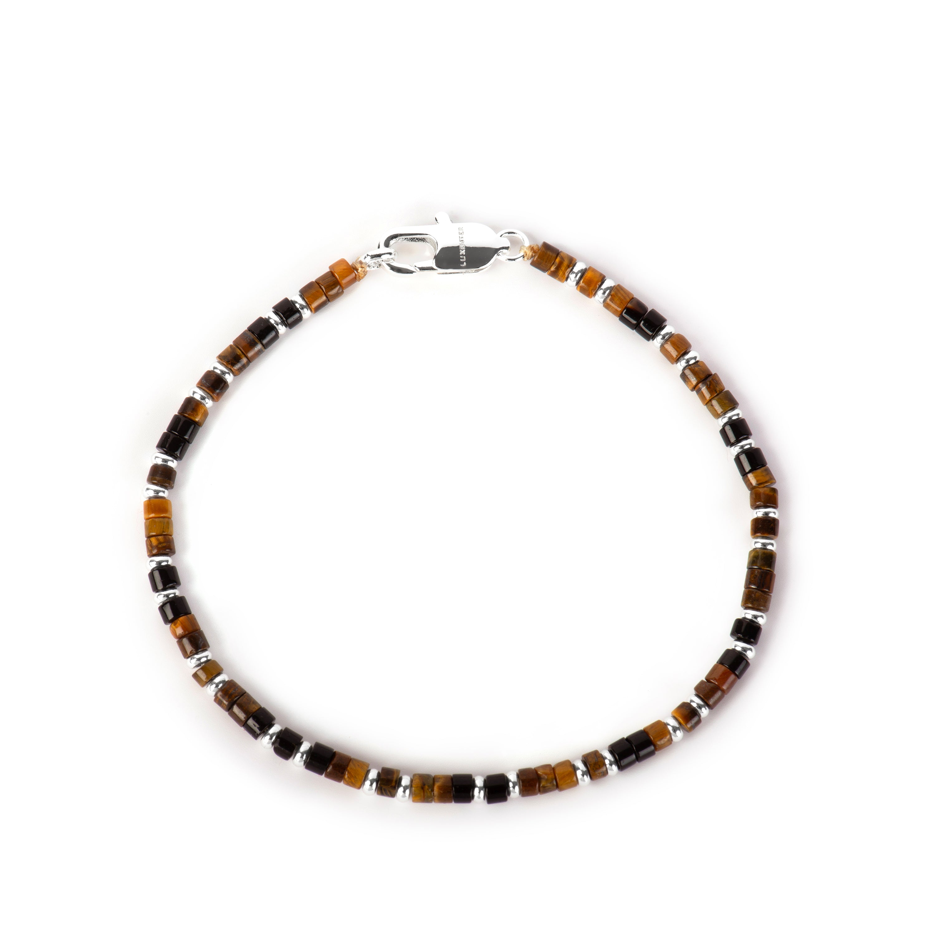 Pulsera acabado plata y Ojo de Tigre - Hayo