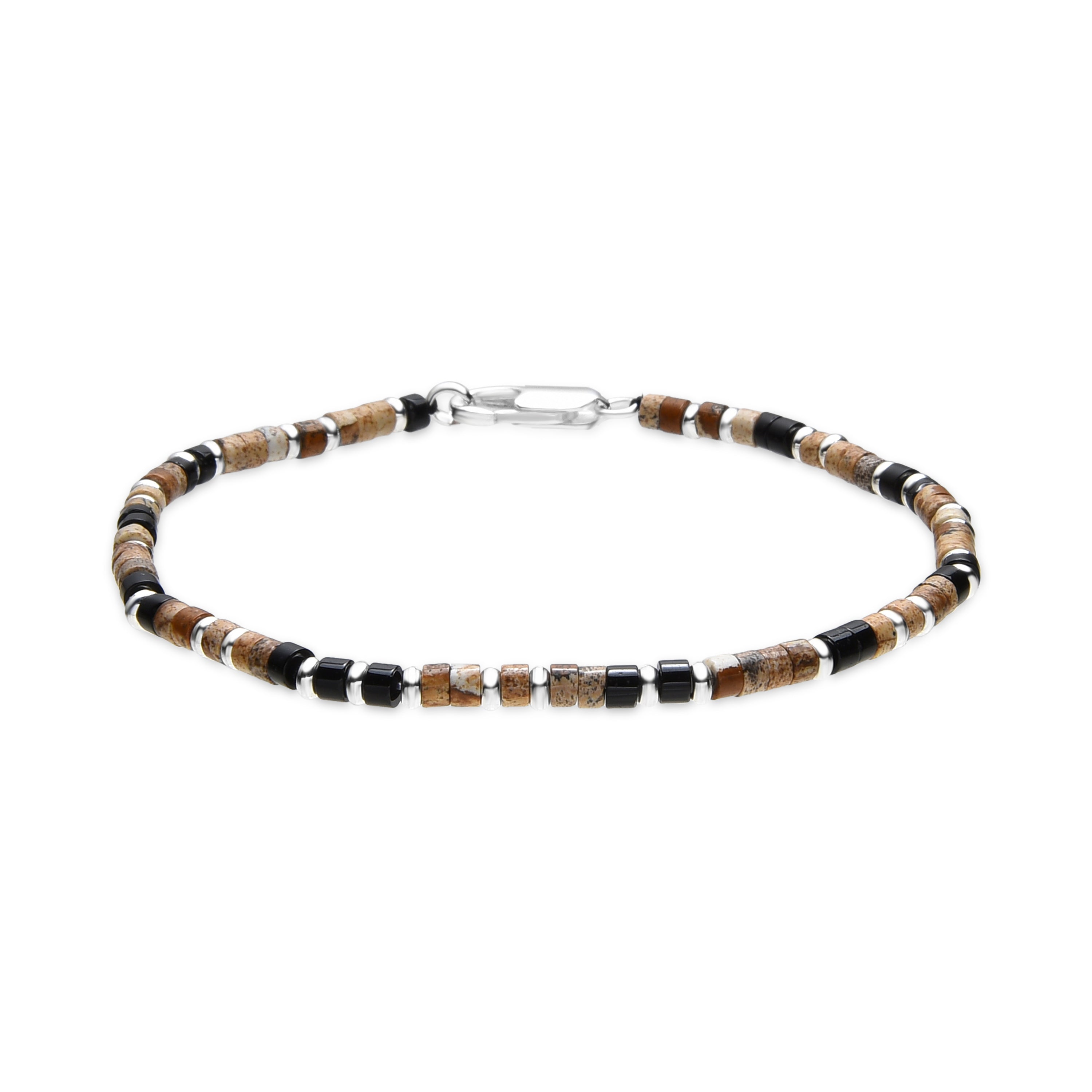 Pulsera acabado plata y Jaspe Paisaje - Hayo