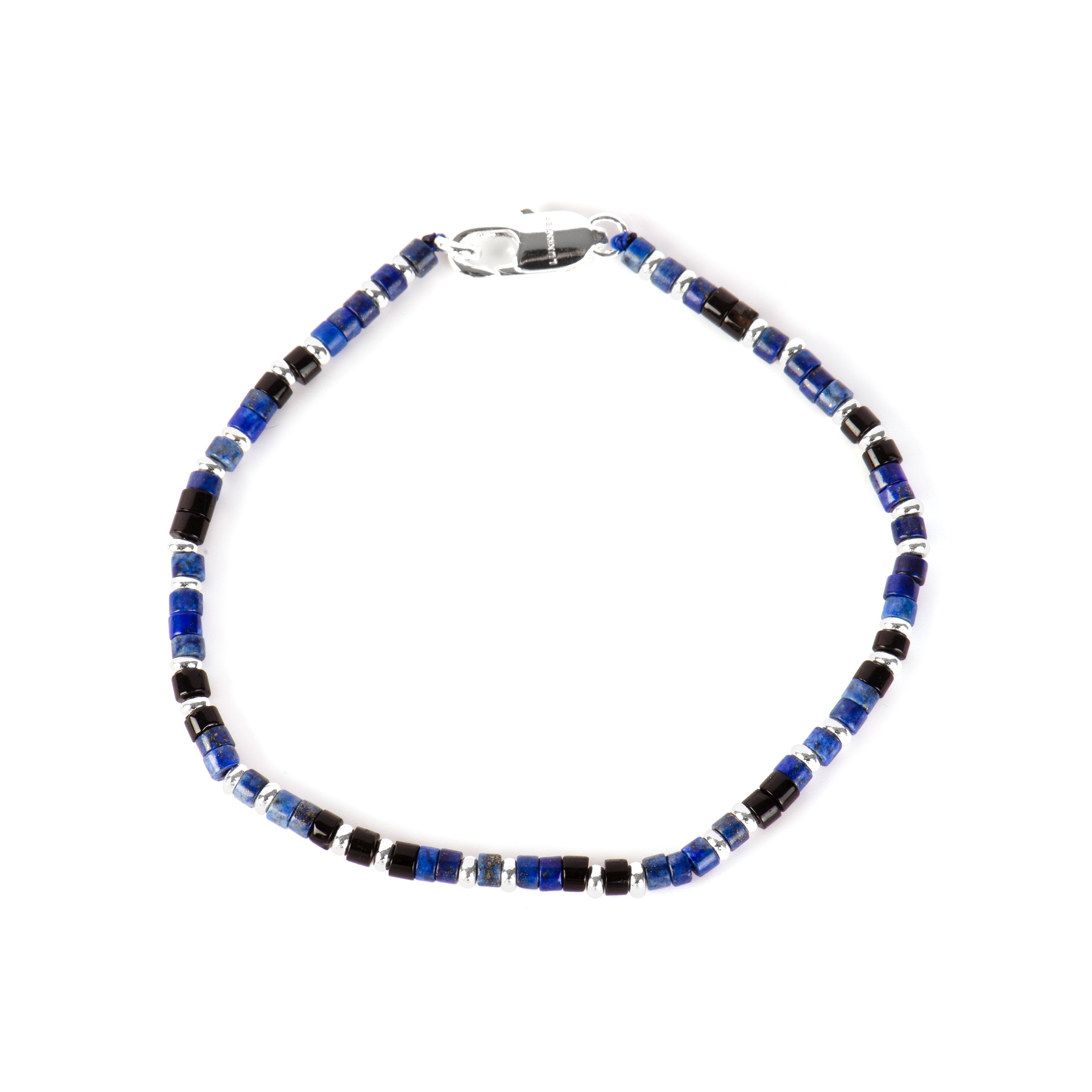 Pulsera acabado plata y Lapislazuli Natural - Hayo
