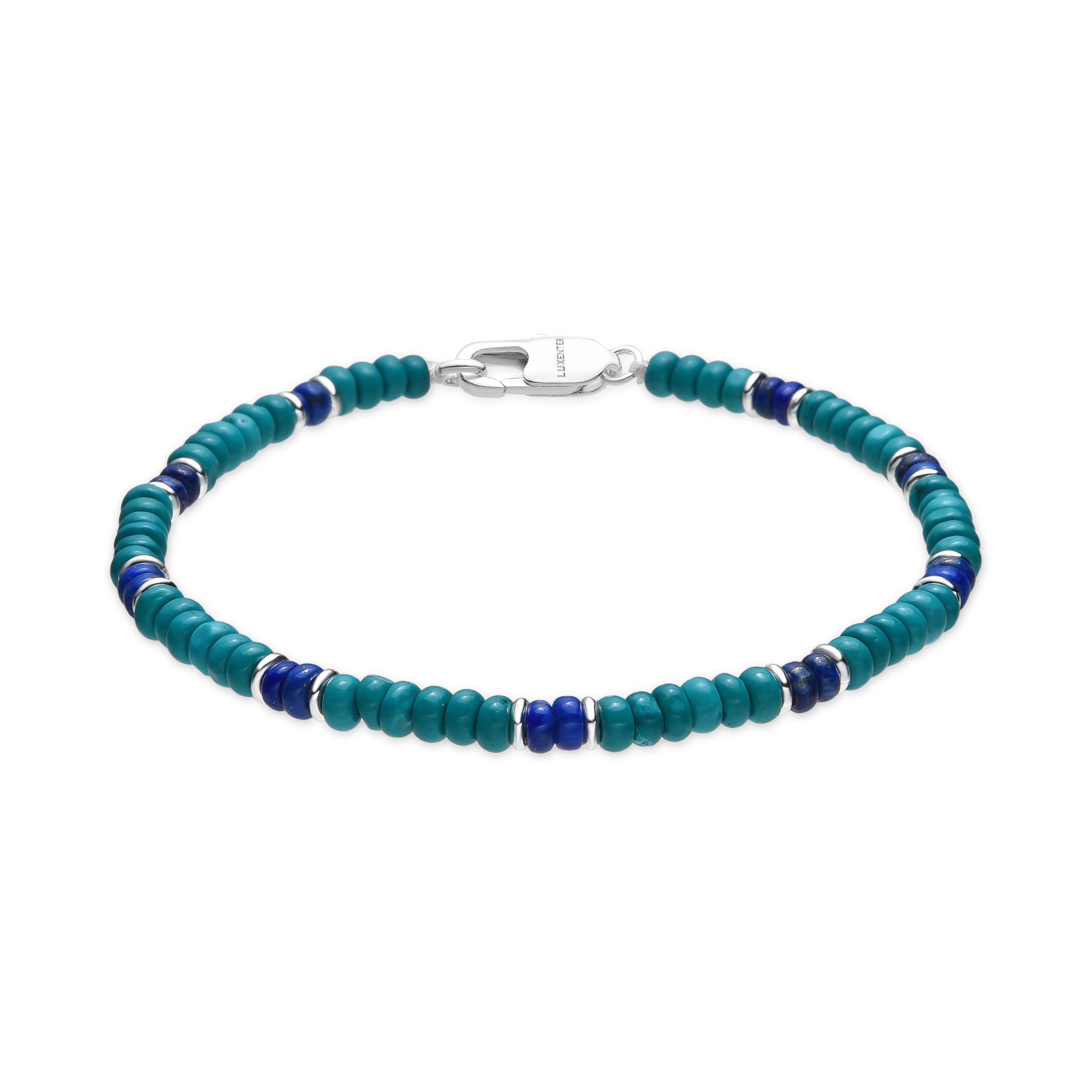 Pulsera acabado plata y Turquesa - Ipola