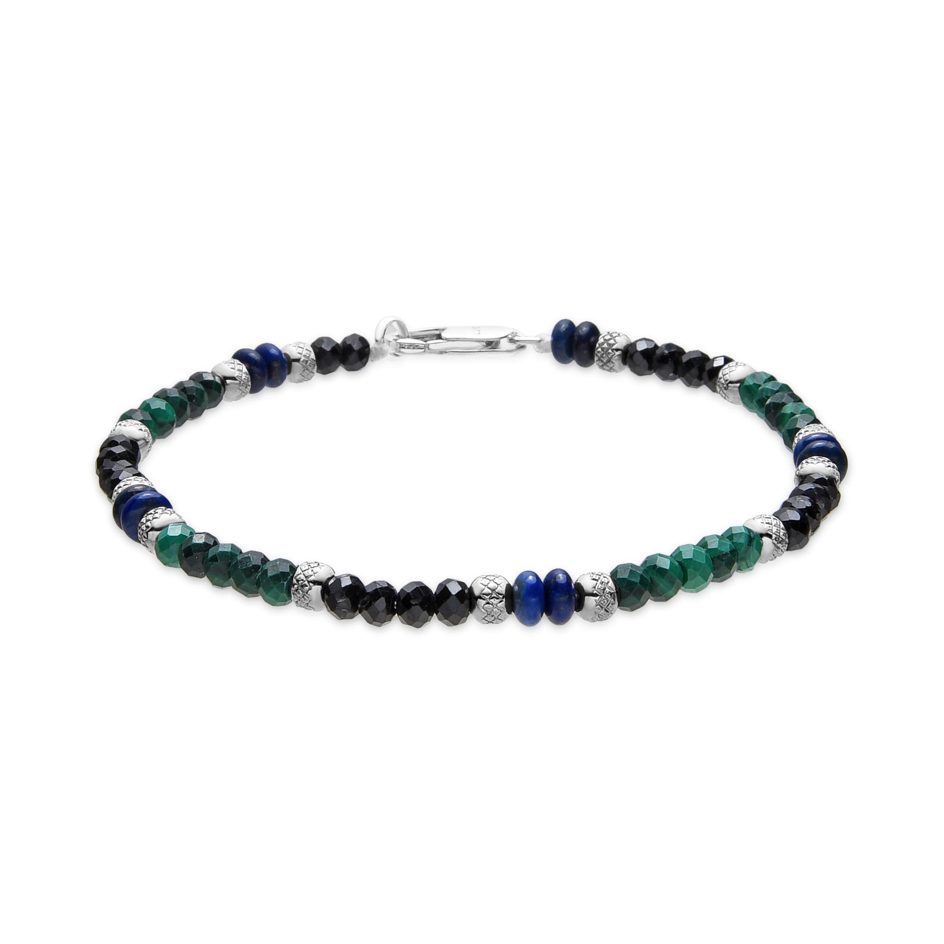 Pulsera acabado plata y Malaquita - Ipola