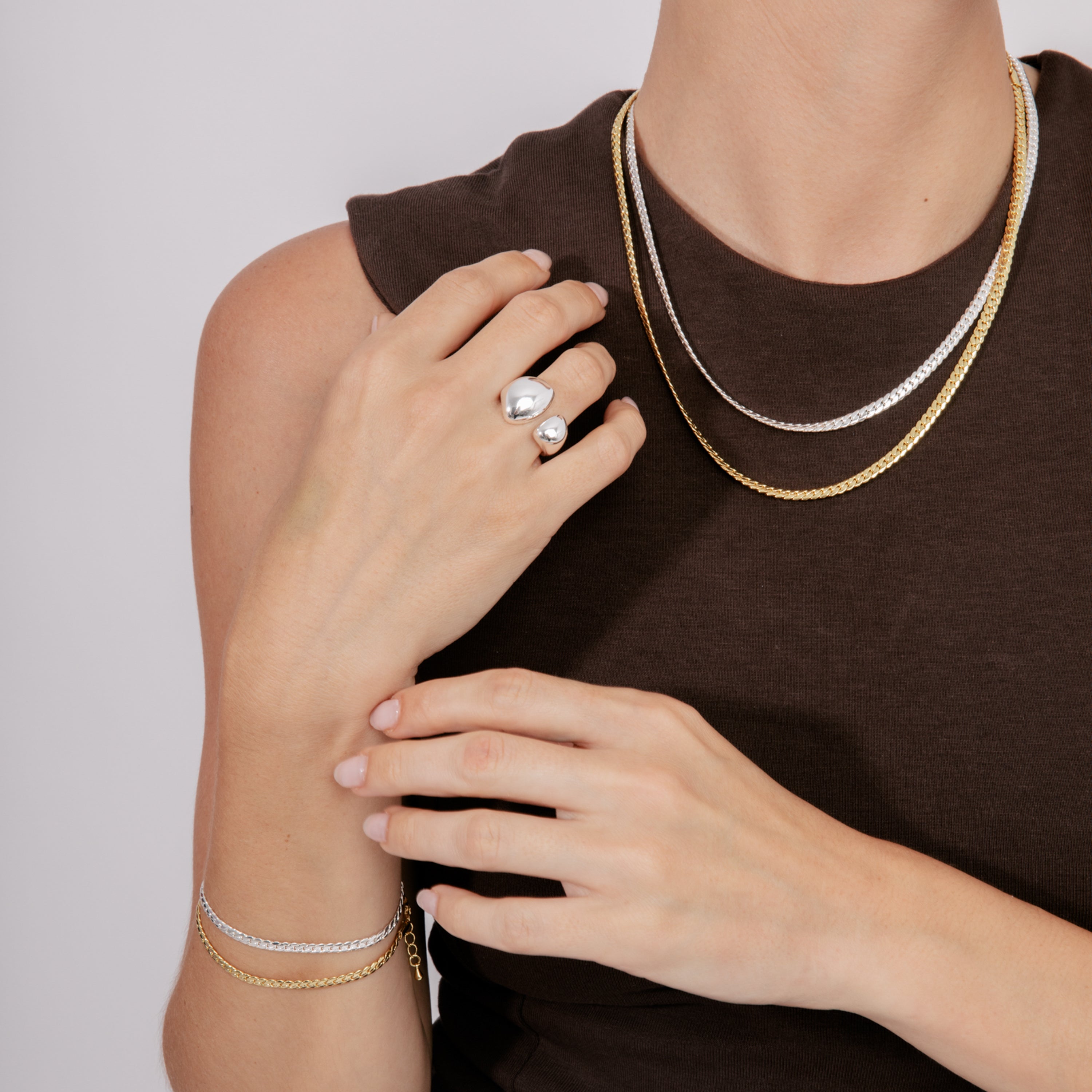 Pulsera acabado en rodio - Nanja