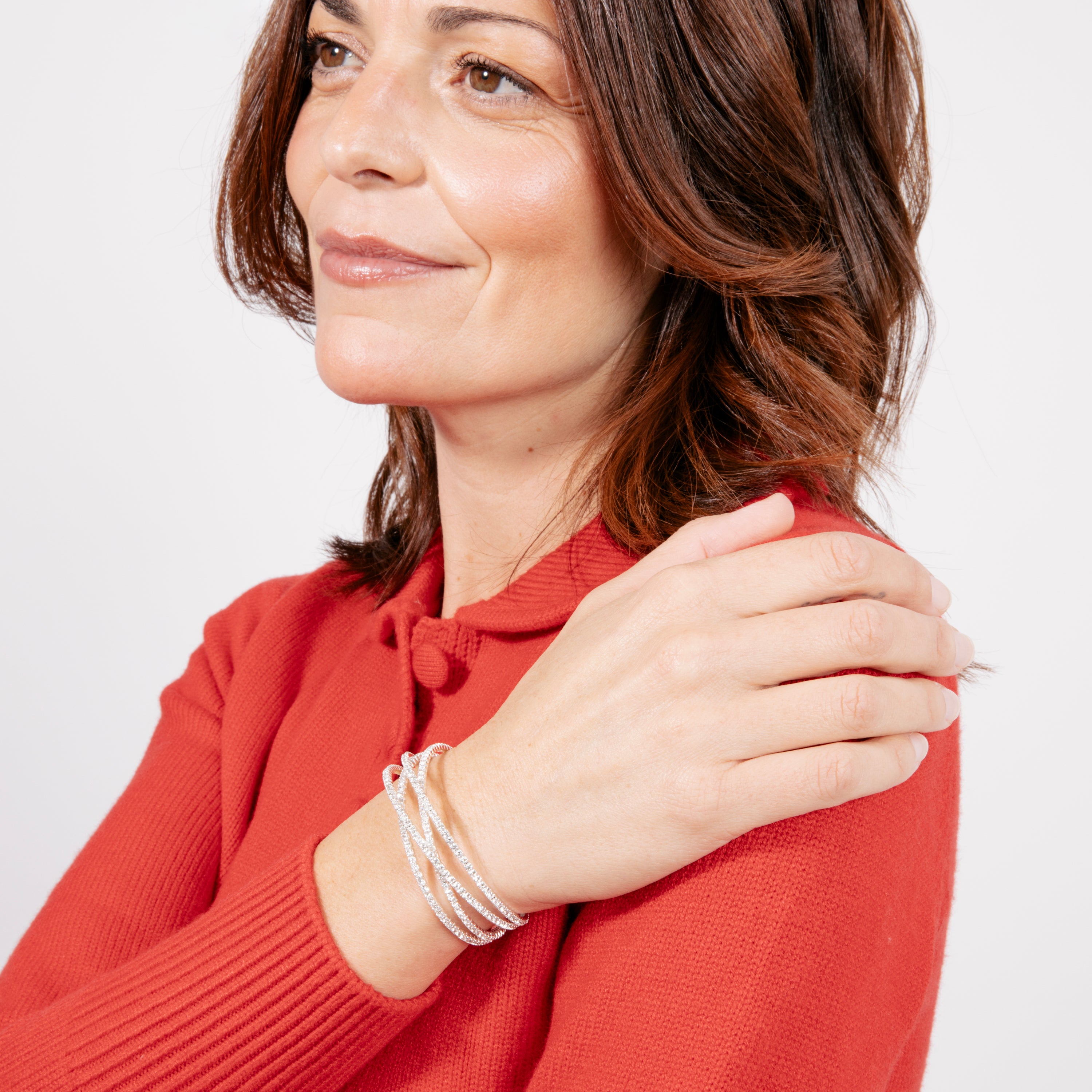 Pulsera de Circonita Brillante acabado en Rodio - Pelikho