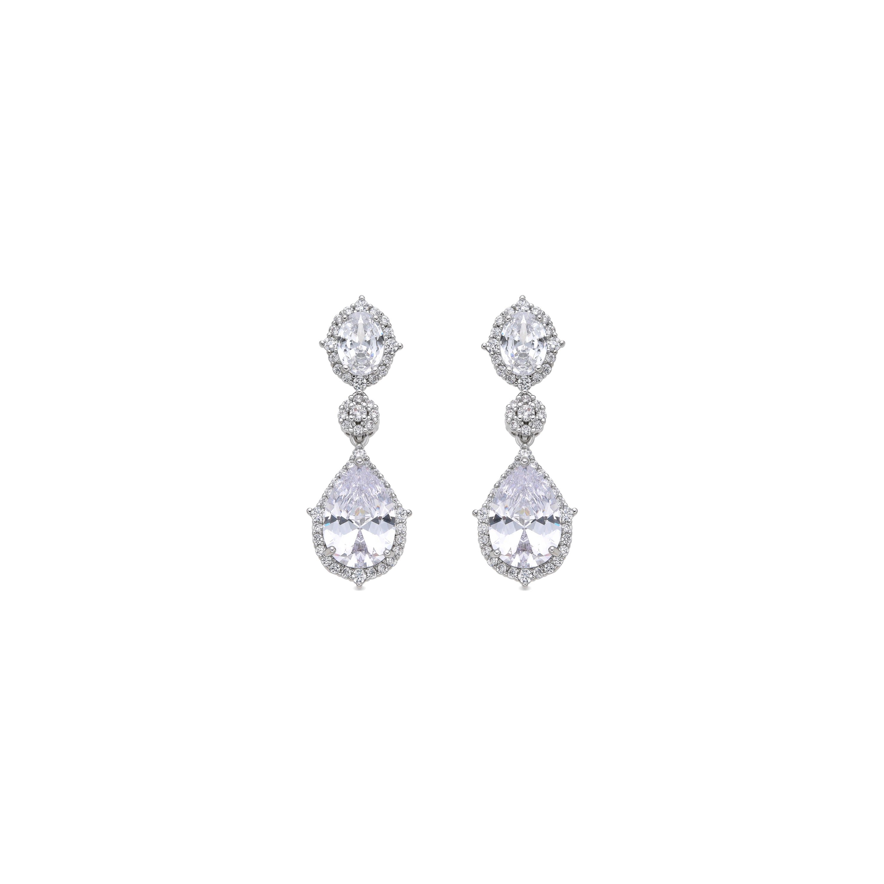 Pendientes acabado plata y Circonita Brillante - Nidros