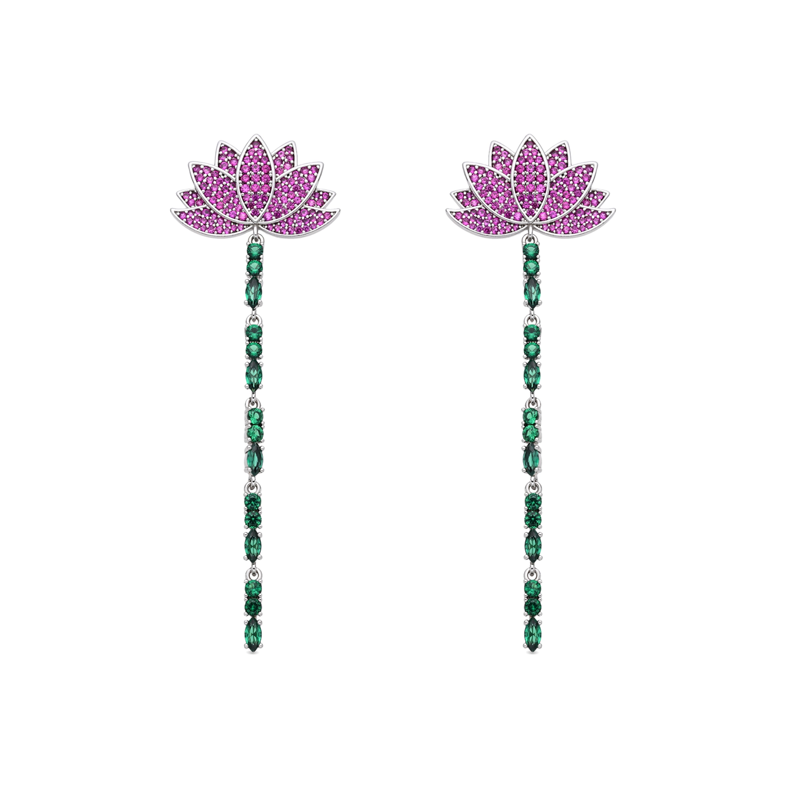 Pendientes de Circonita Multicolor acabado en Rodio - Likme