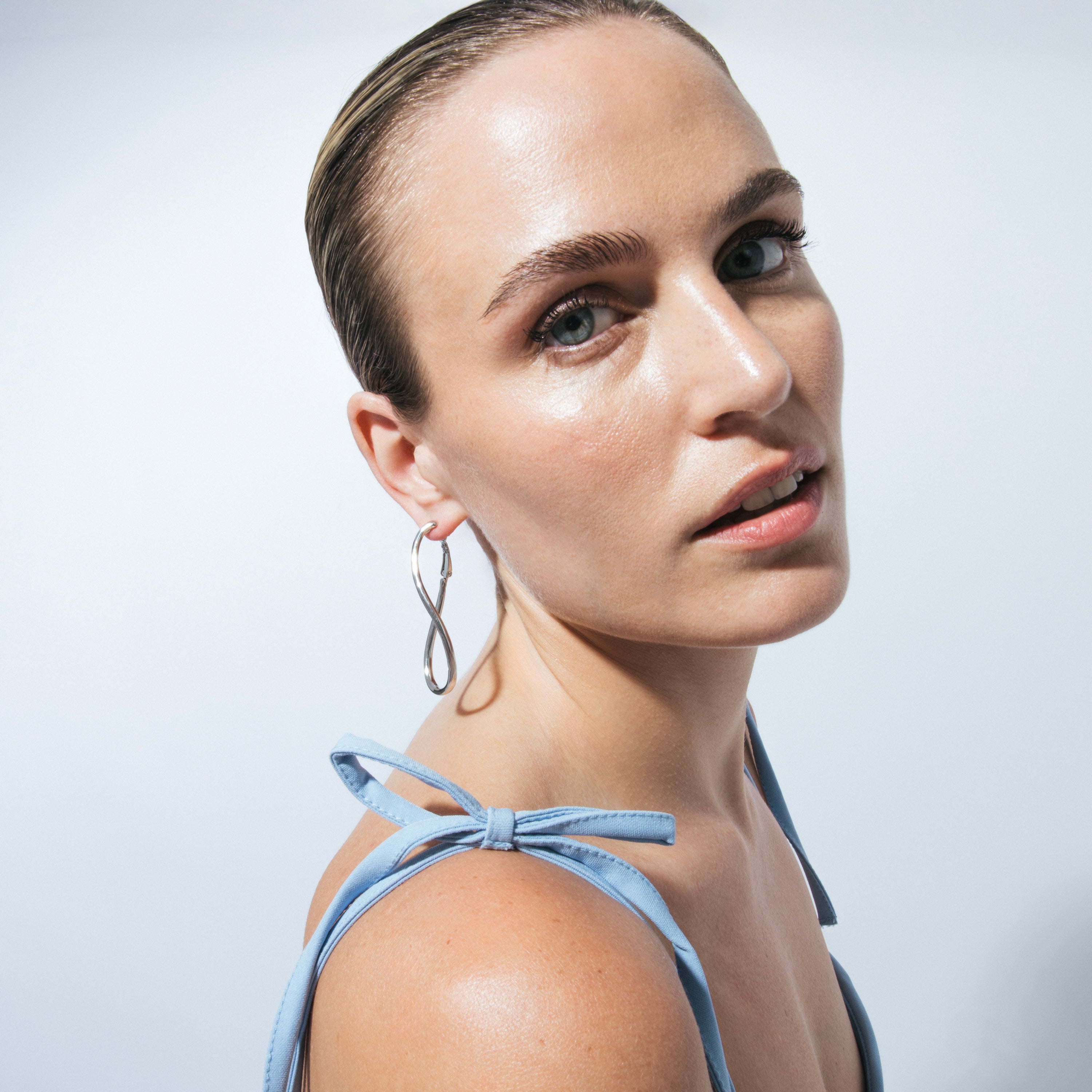 Pendientes acabado en rodio - Lankal