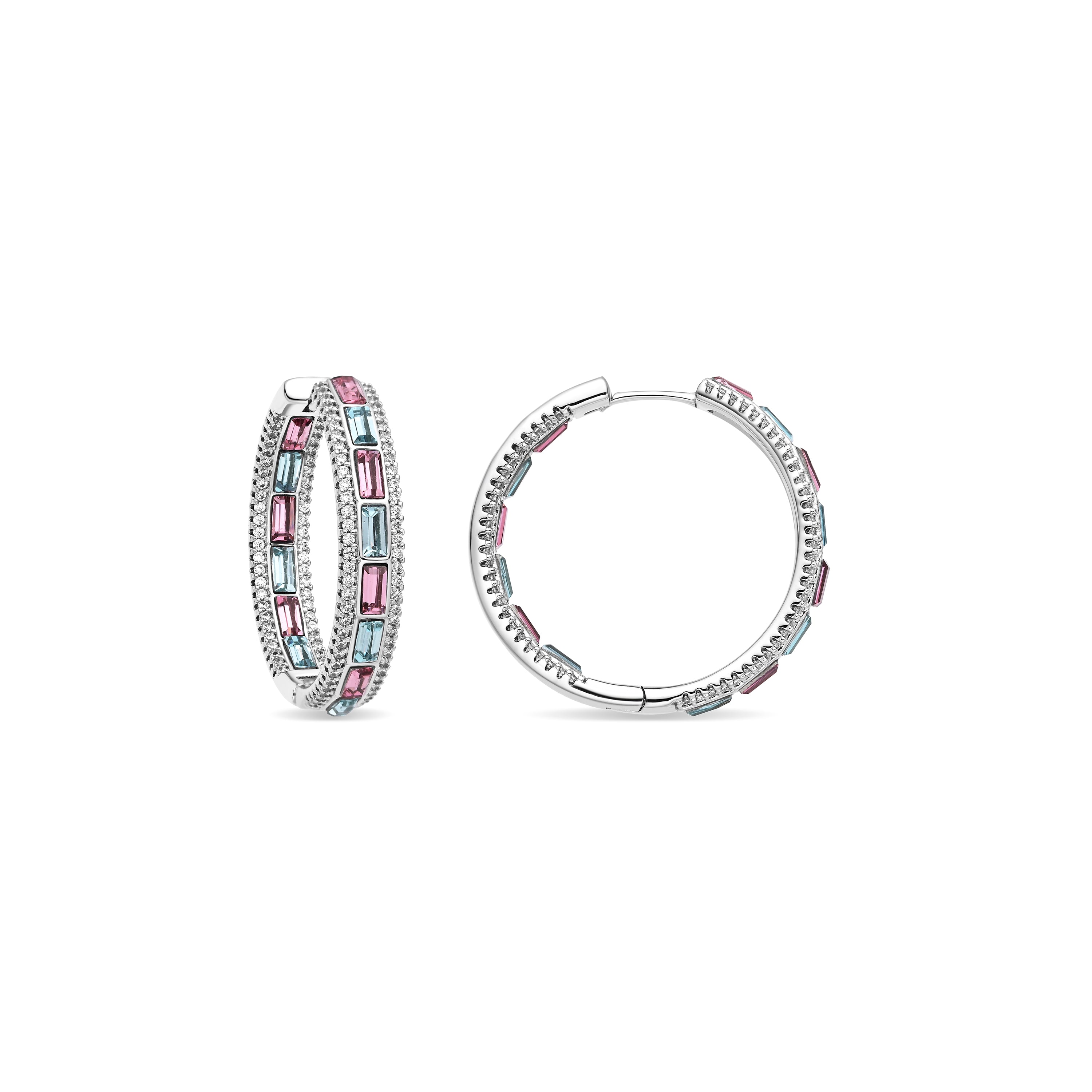 Pendientes de Circonita Multicolor acabado en Rodio - Niue